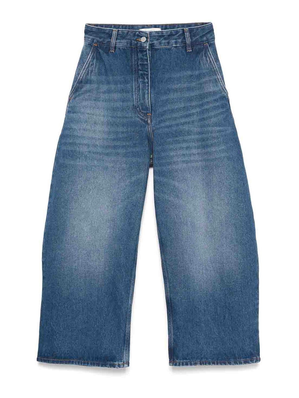 Studio Nicholson Chalco Cropped Jeans In Blue