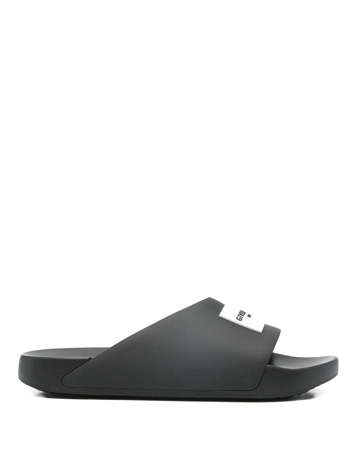 Givenchy Label Pool Slides In Black