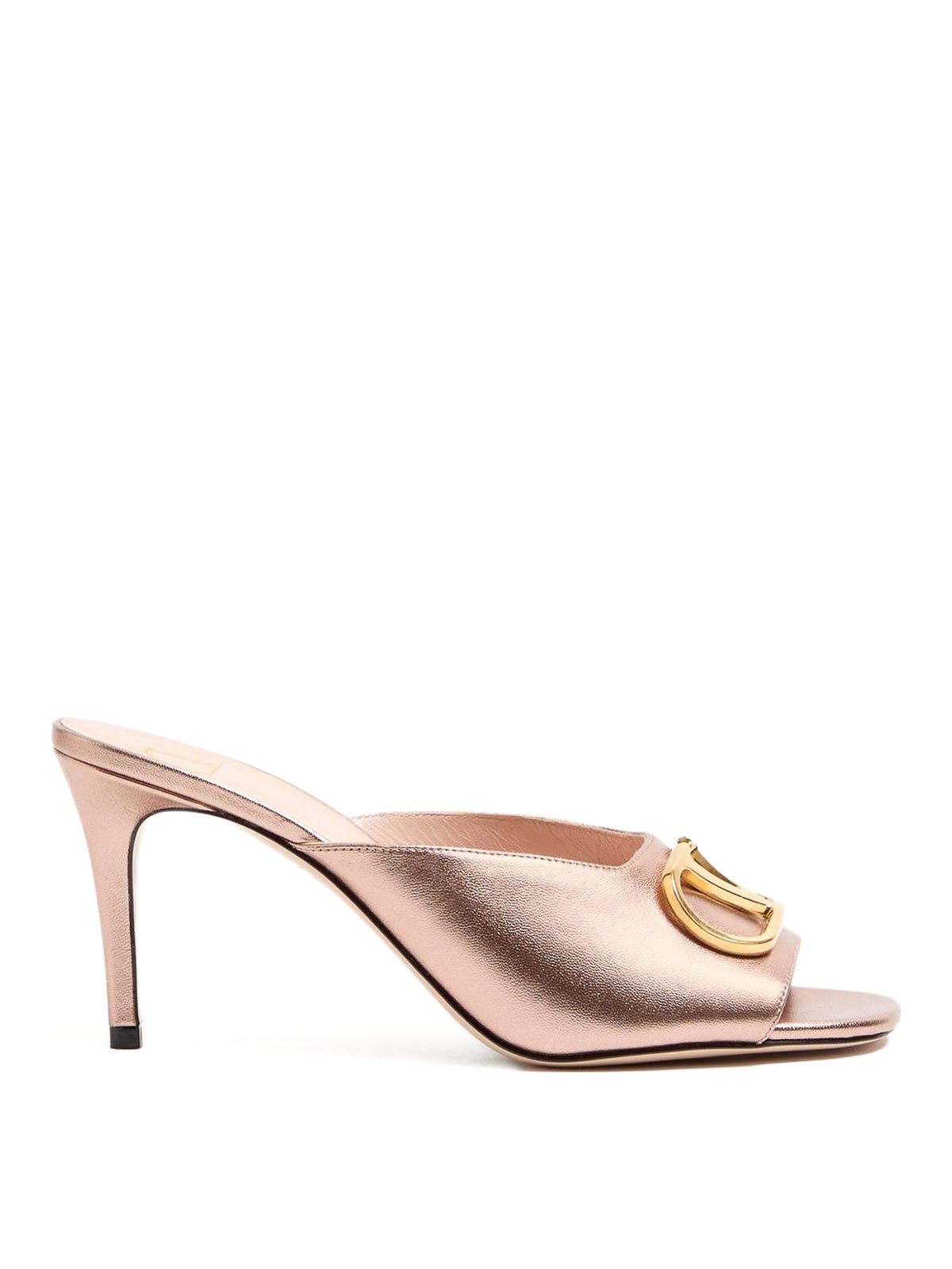 Valentino Garavani Vlogo Signature Leather Mules In Nude