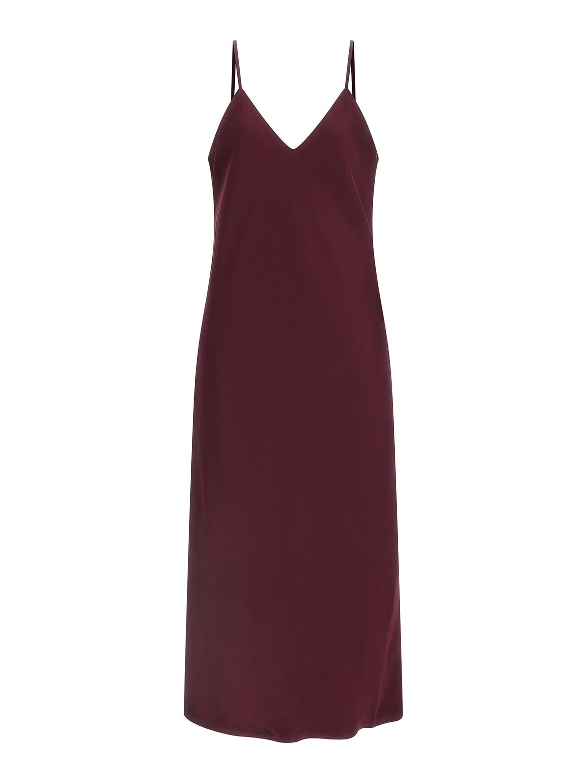 Norma Kamali Bias Slip Midi Dress In Red