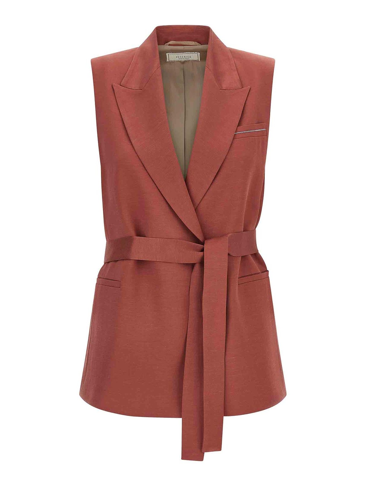 Peserico Linen Viscose Vest In Red