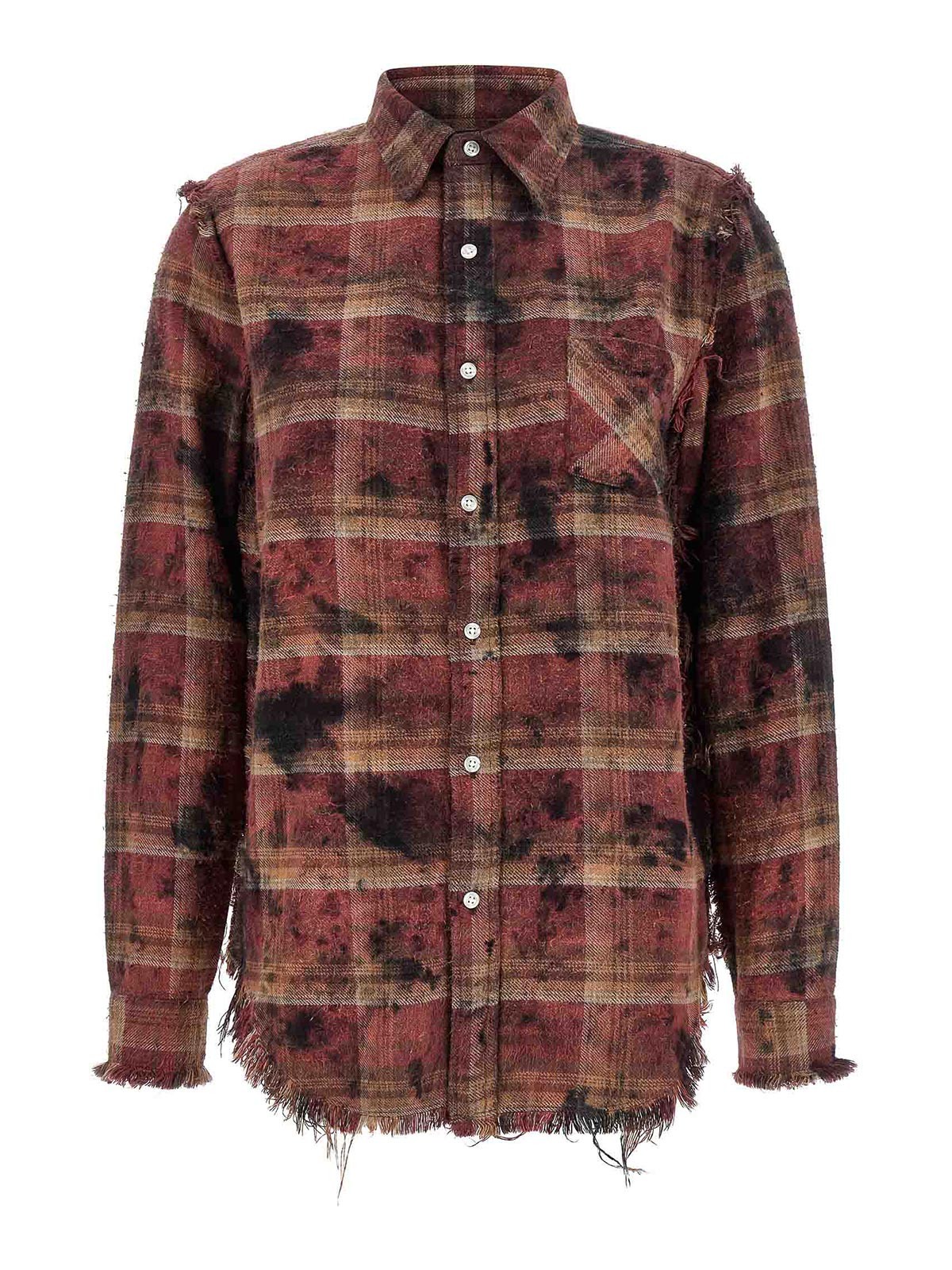 R13 Fringed Shirt In Red