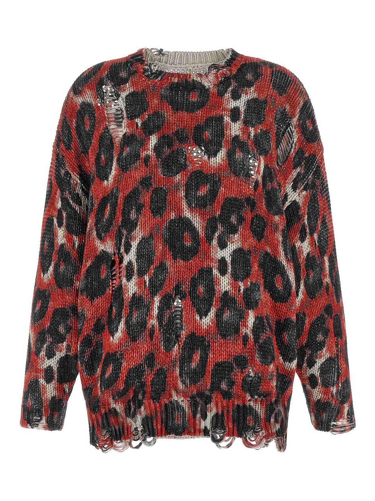 R13 Torn Sweater In Red