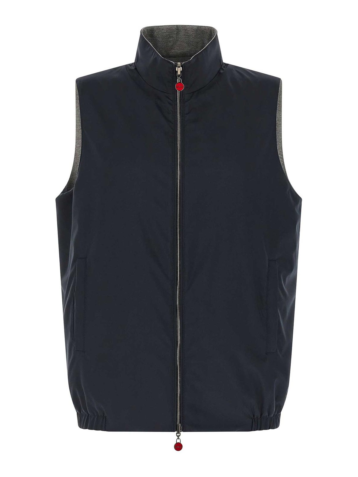 Kiton Double Face Nylon Vest In Blue