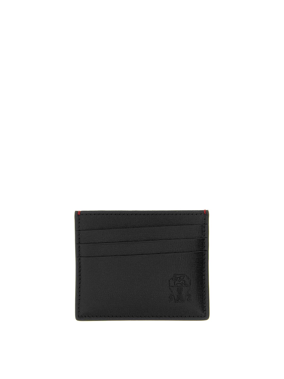 Brunello Cucinelli Heraldic Coat Of Arms Card Holder In Black