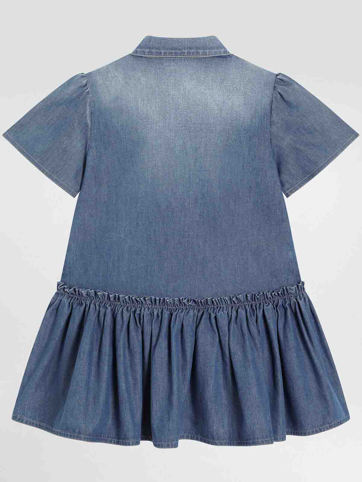 Dolce & Gabbana Ruffled Denim Dress In Blue
