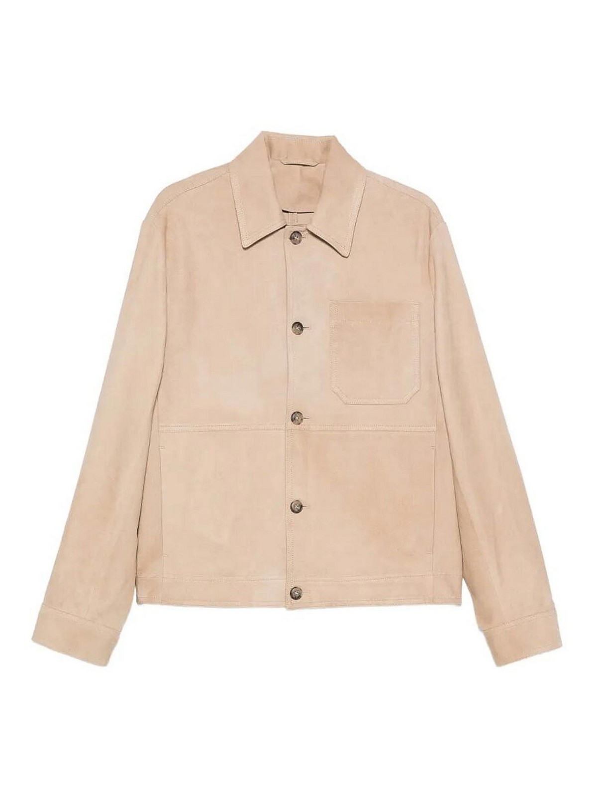 Altea `lewin` Leather Jacket In Sand