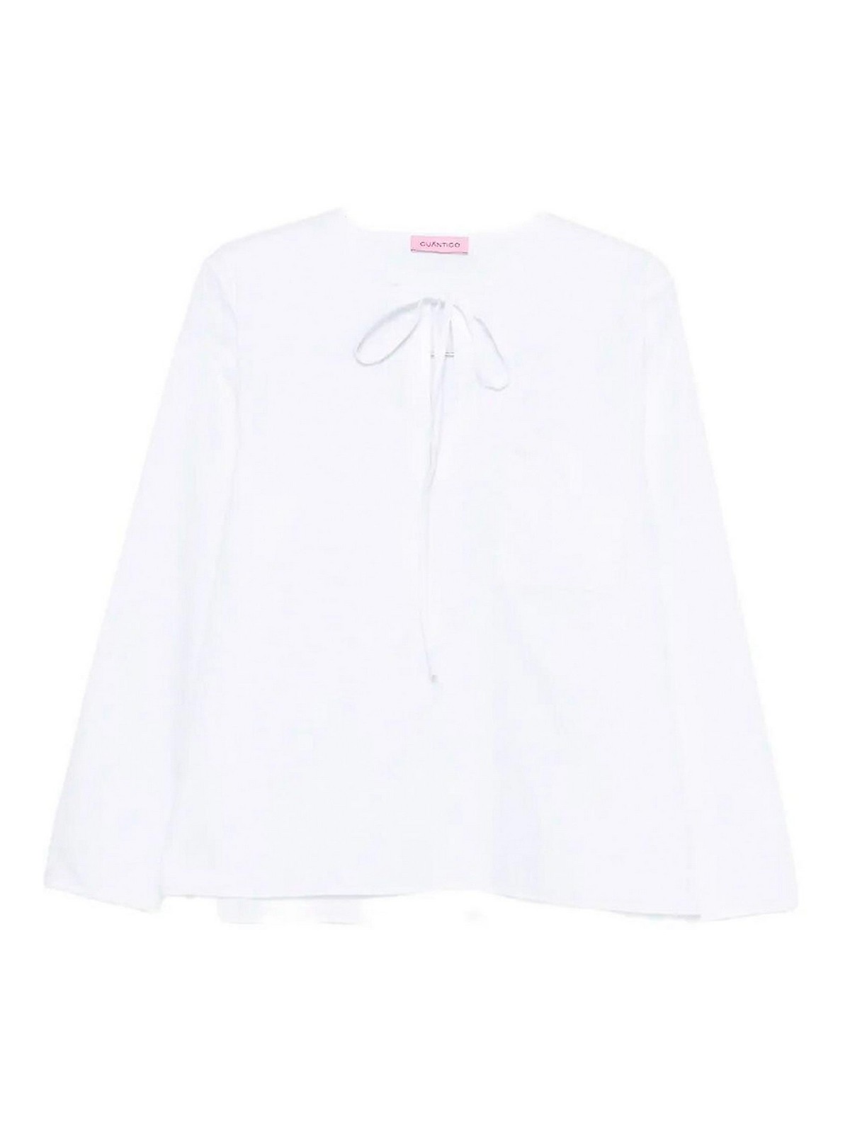 Cuantico Shirt With Ribbon Collar In White