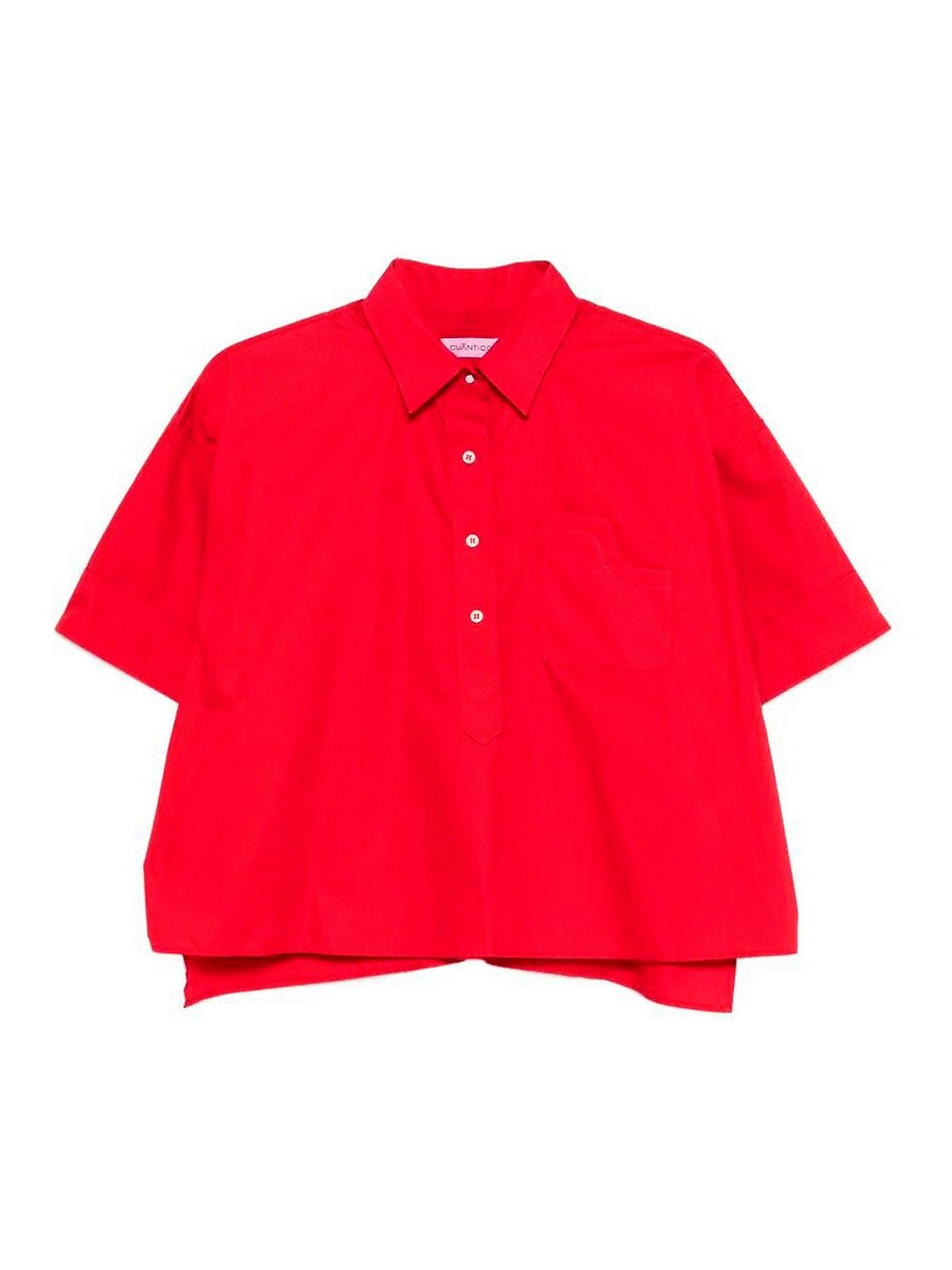 Cuantico Shirt With Polo Neck In Red
