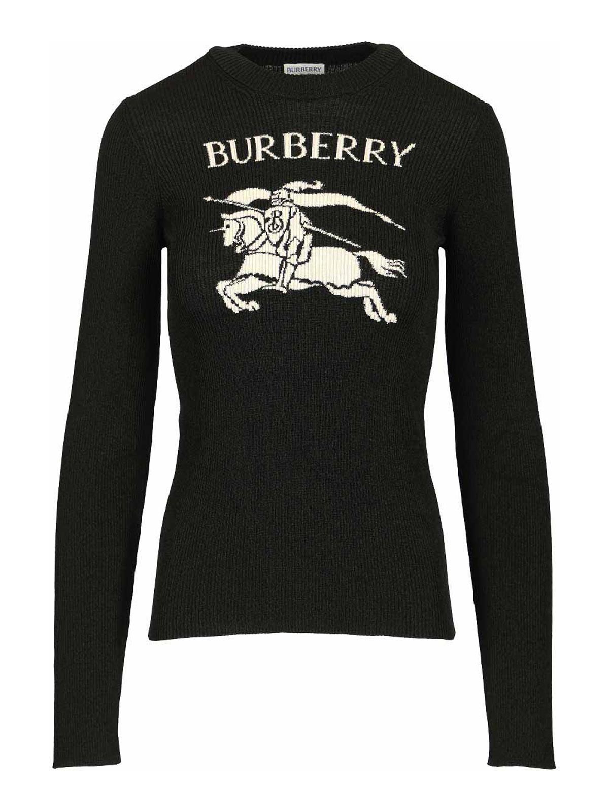 Burberry Pull Col Rond - Noir