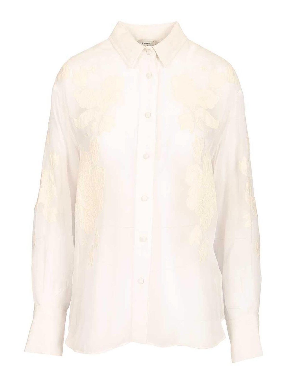Camicia in organza con ricamo in velluto Iris