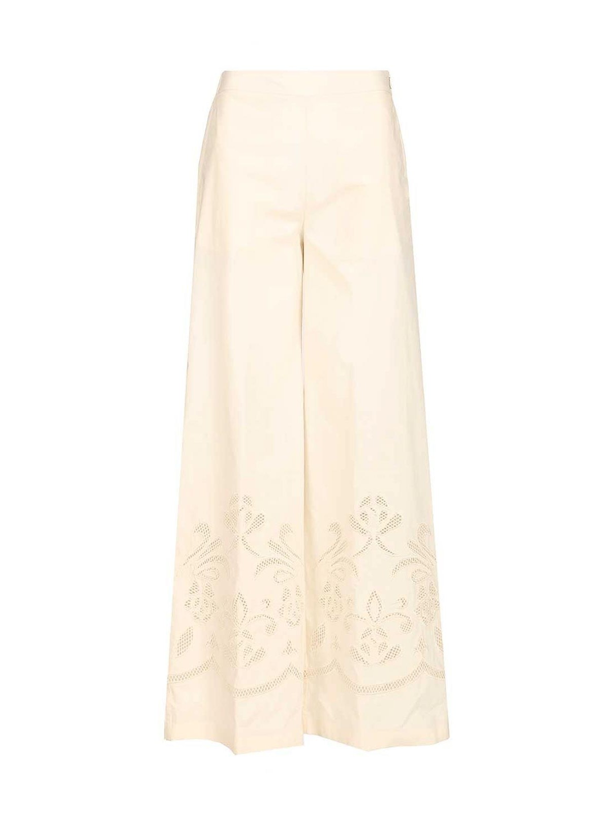 Forte Forte Lunamaris Embroidery Co Popline Cropped Pants In Yellow