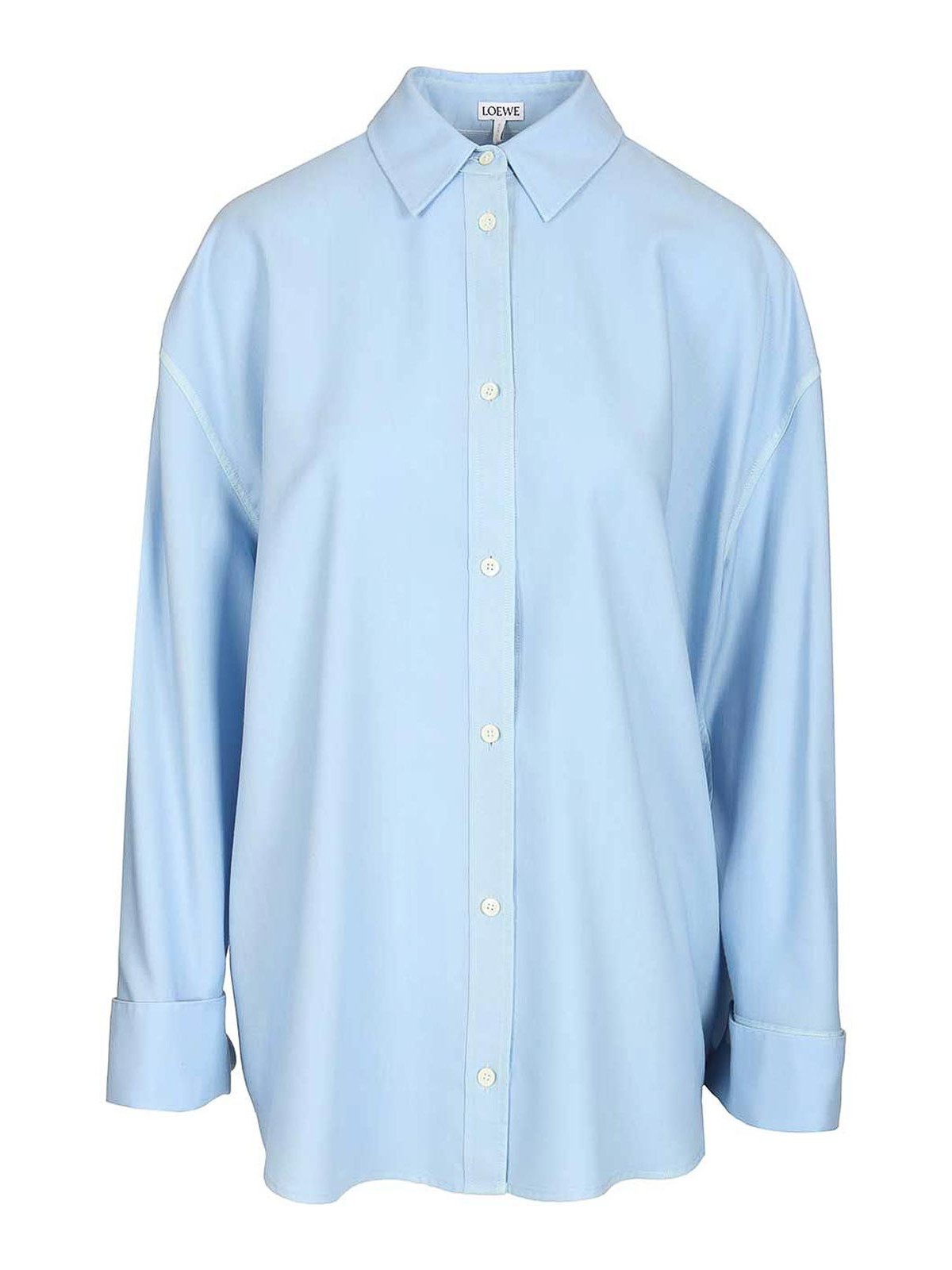 Loewe Wool And Silk Shirt In Blue