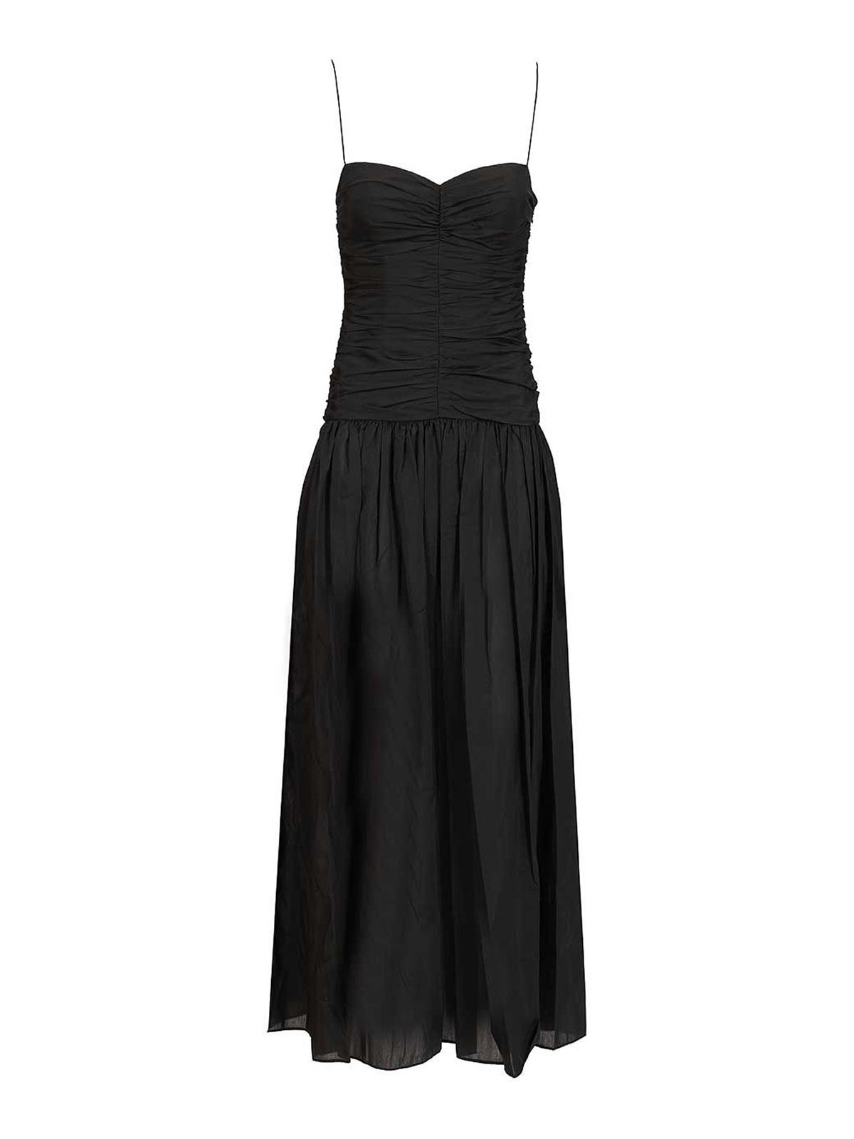 Vestito con vita bassa arricciata