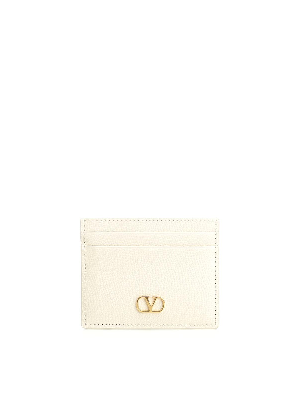 Valentino Garavani Vlogo Signature Card Holder In White