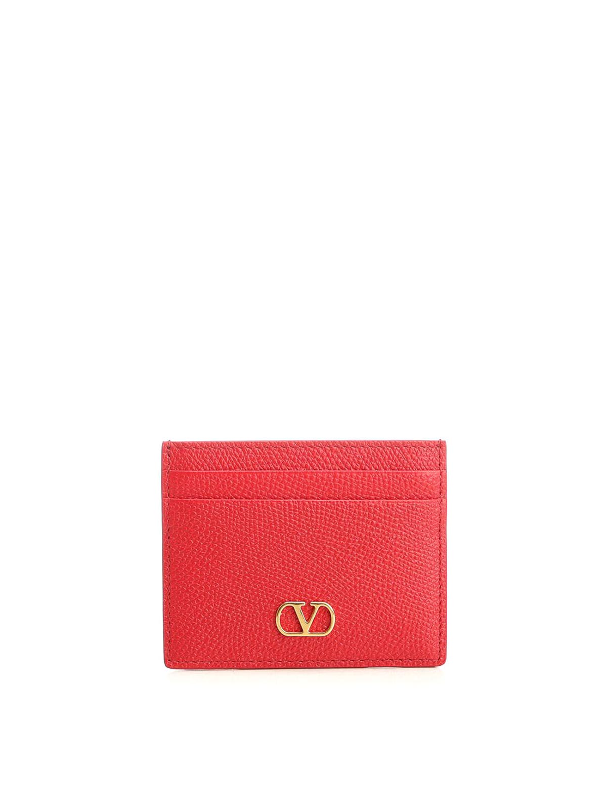 Valentino Garavani Vlogo Signature Card Holder In Red