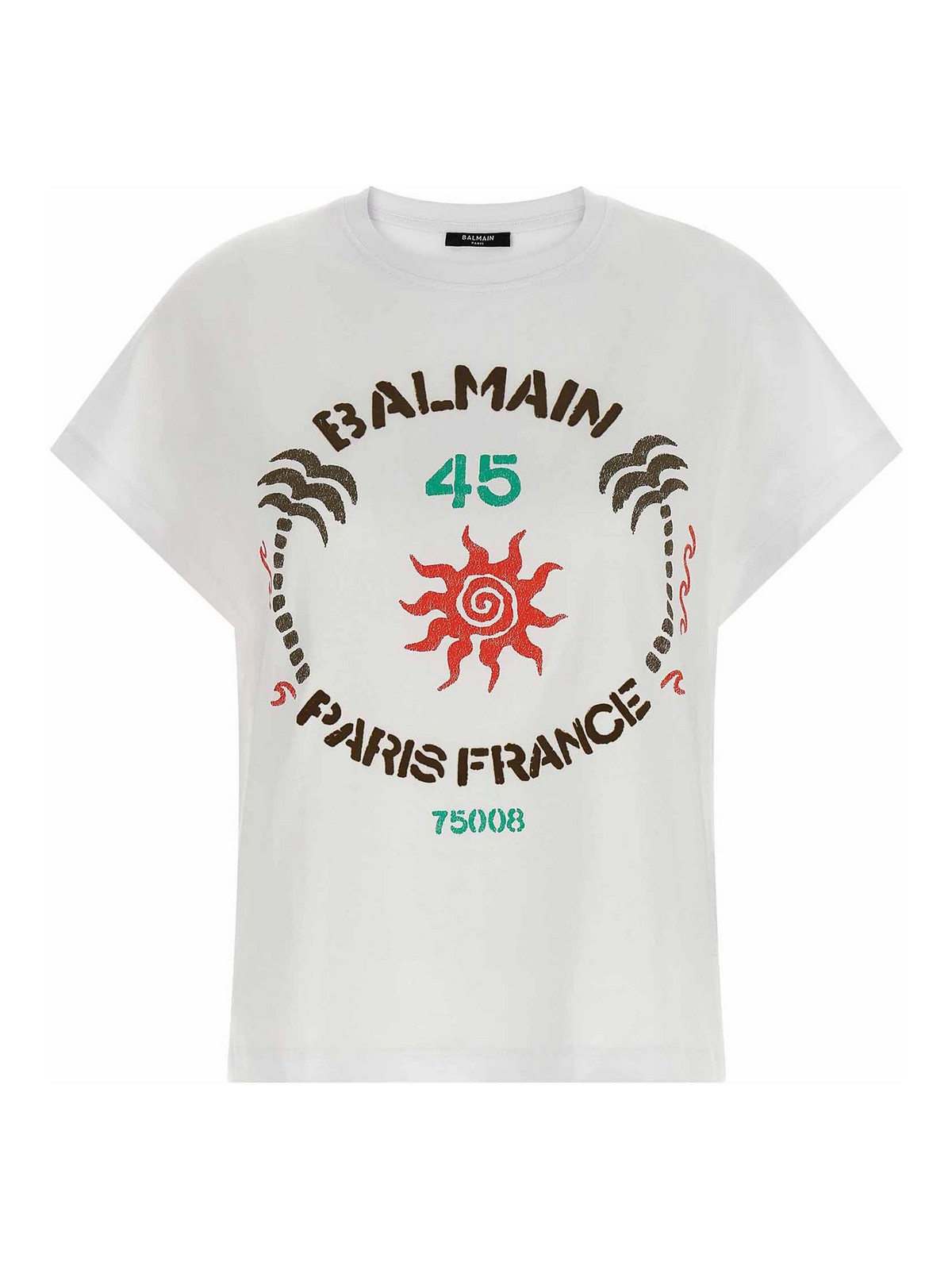 Balmain Print T-shirt In White