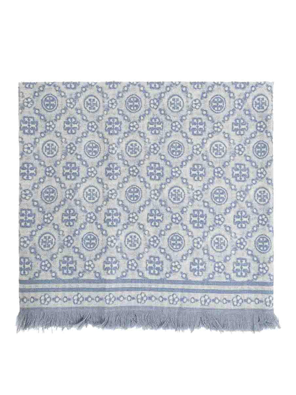 Sciarpa floreale con monogramma T