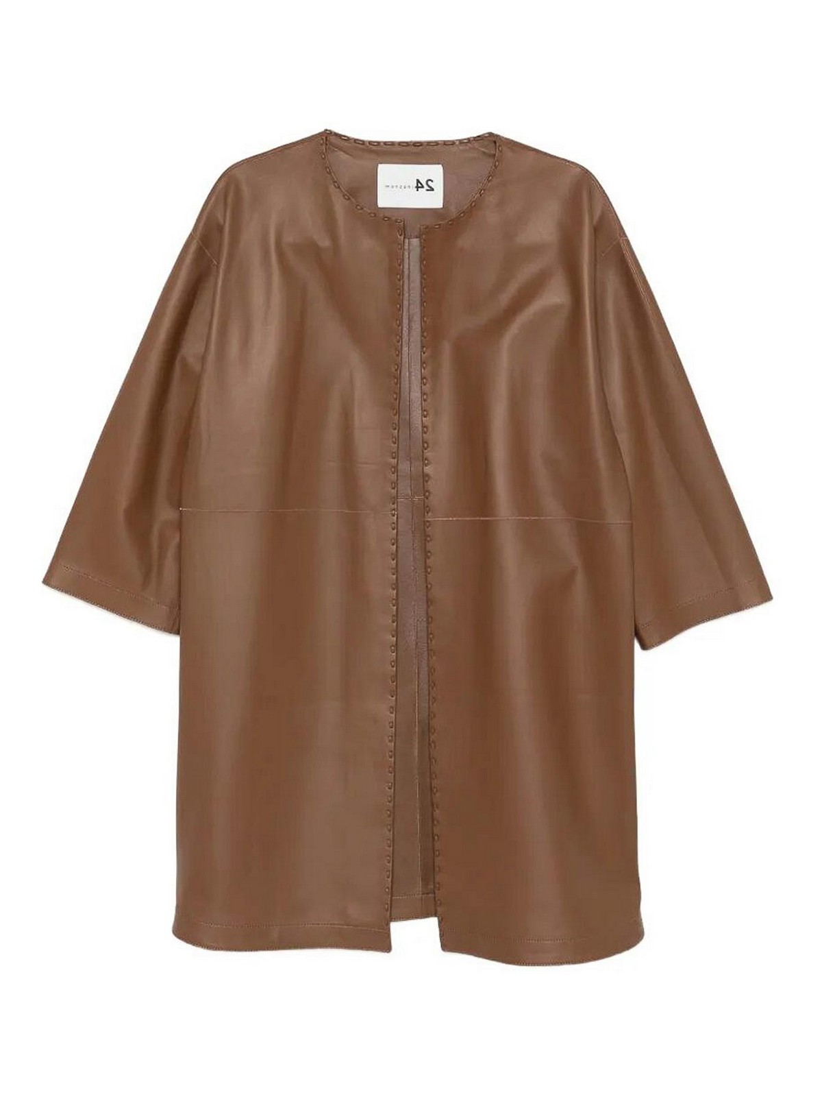 Cappotto In Nappa Con Cuciture