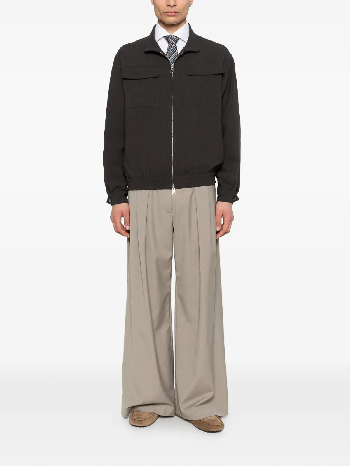 Montecore Patch Pocket Zip Jacket In Gray