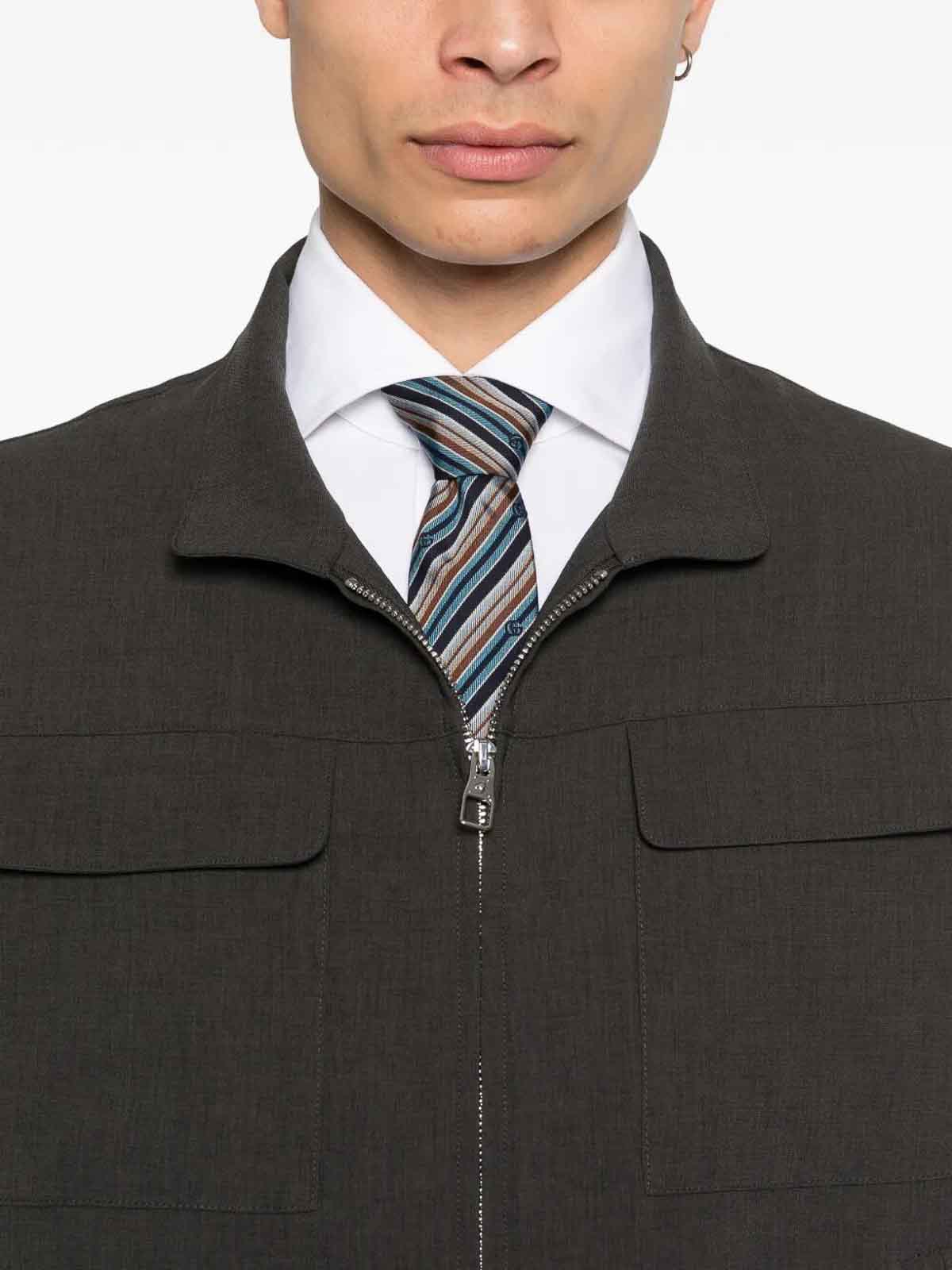 Montecore Patch Pocket Zip Jacket In Gray