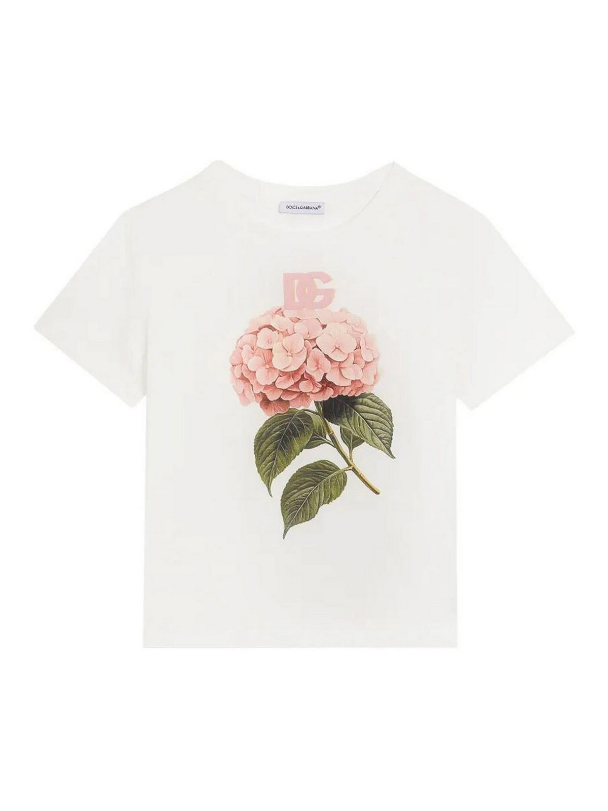 T-shirt in jersey con stampa e logo Dg