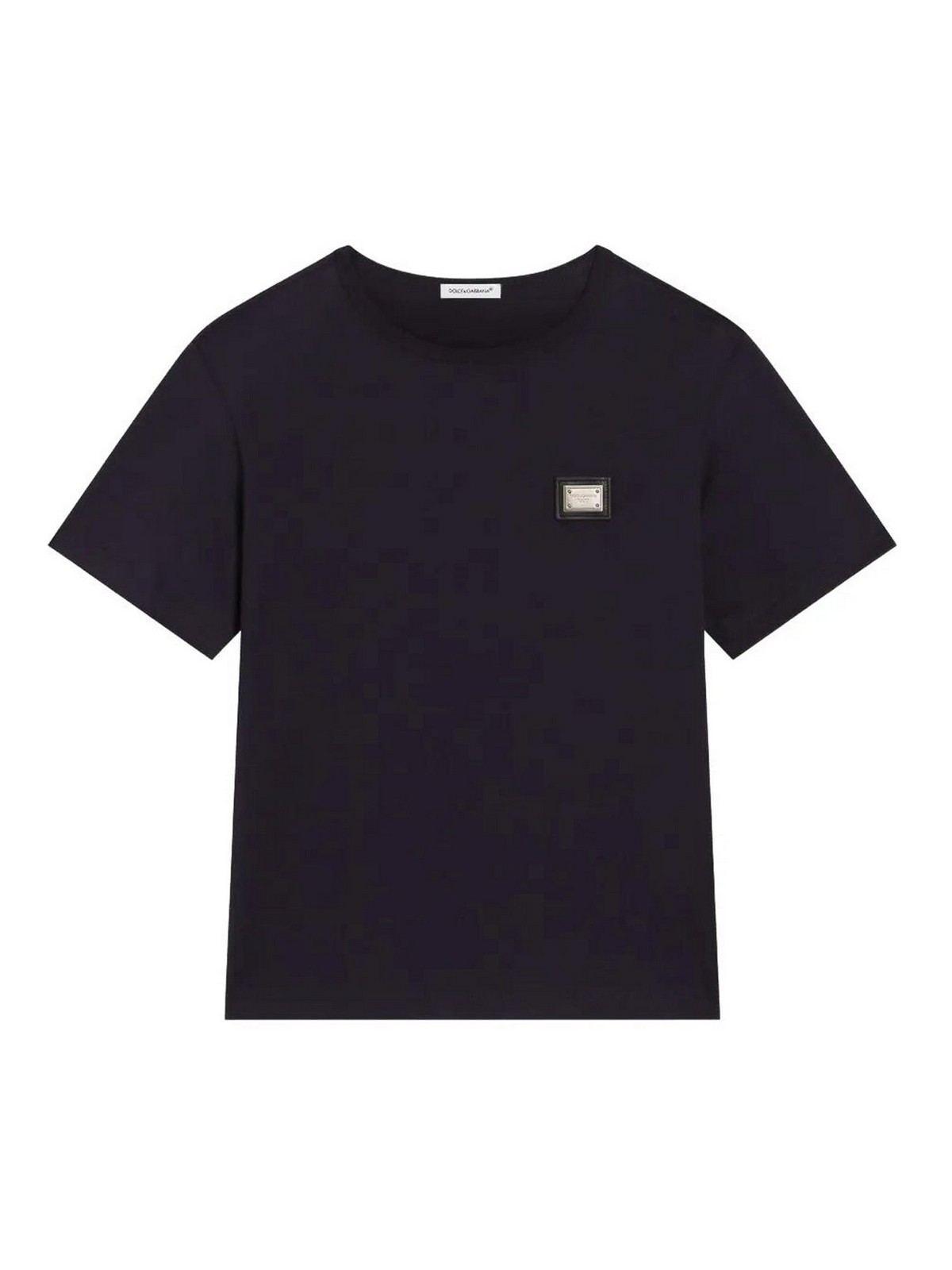 T-shirt in jersey con targhetta logo