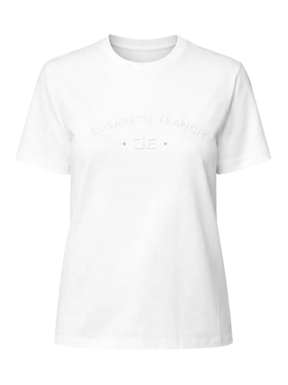 T-shirt in cotone con ricamo logo