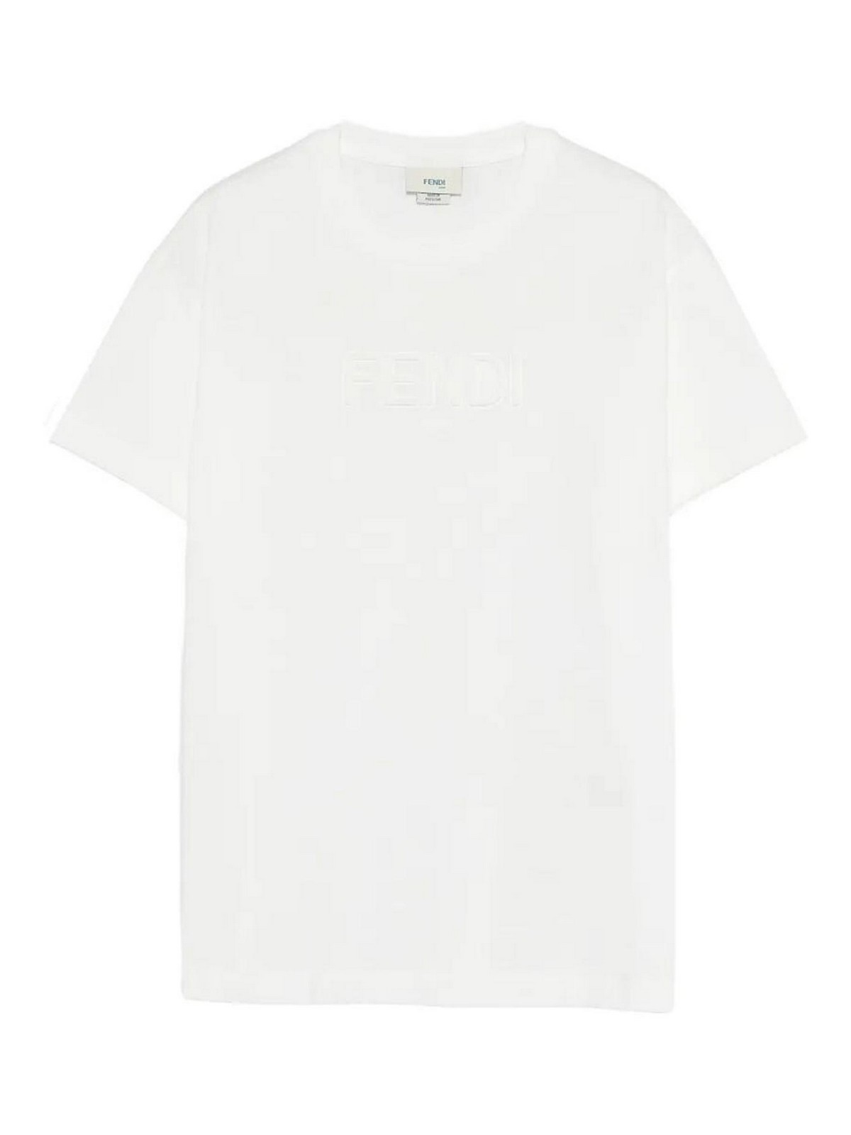 T-shirt in cotone con logo ricamato