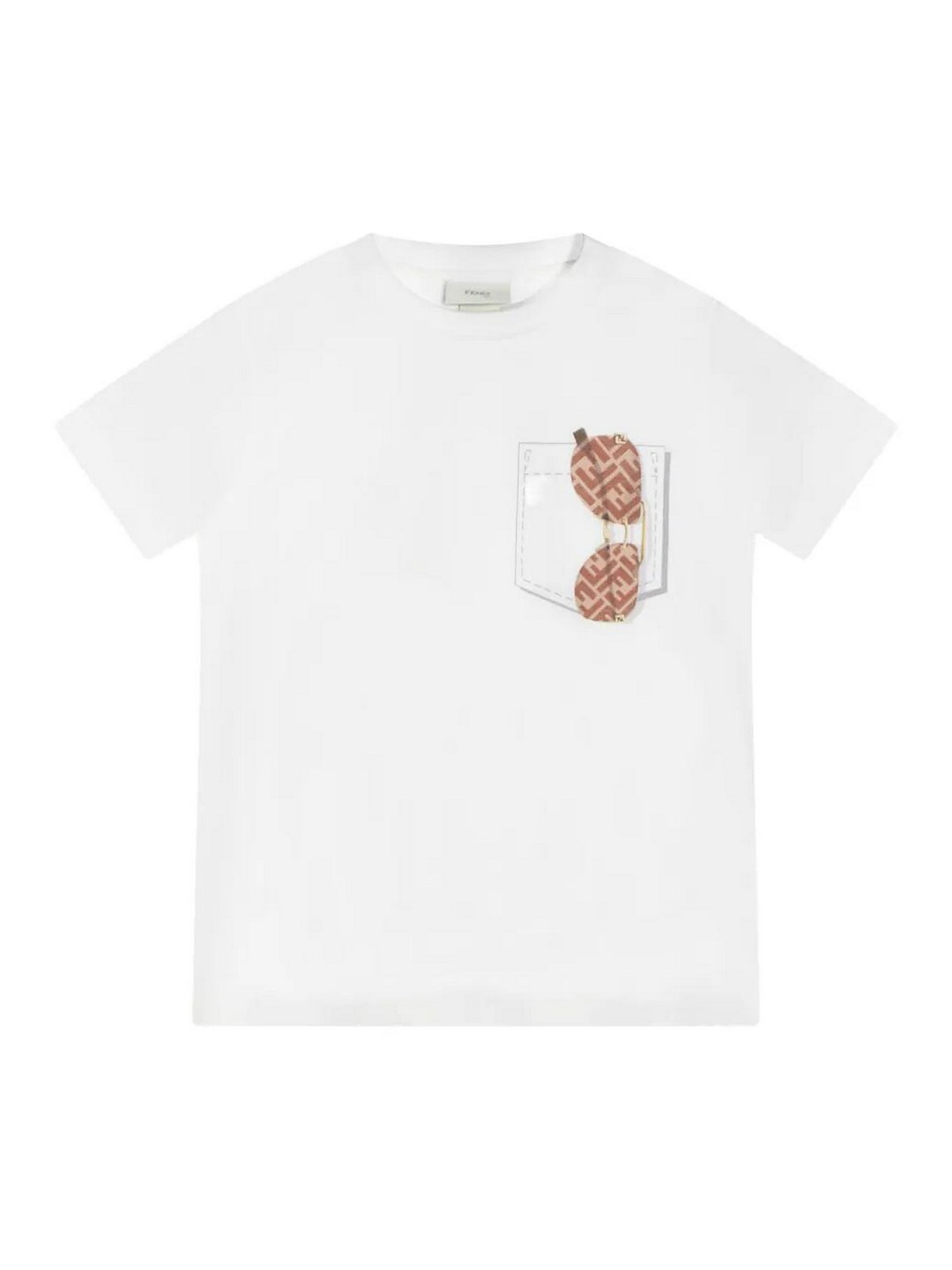 T-shirt in jersey con stampa e logo Ff