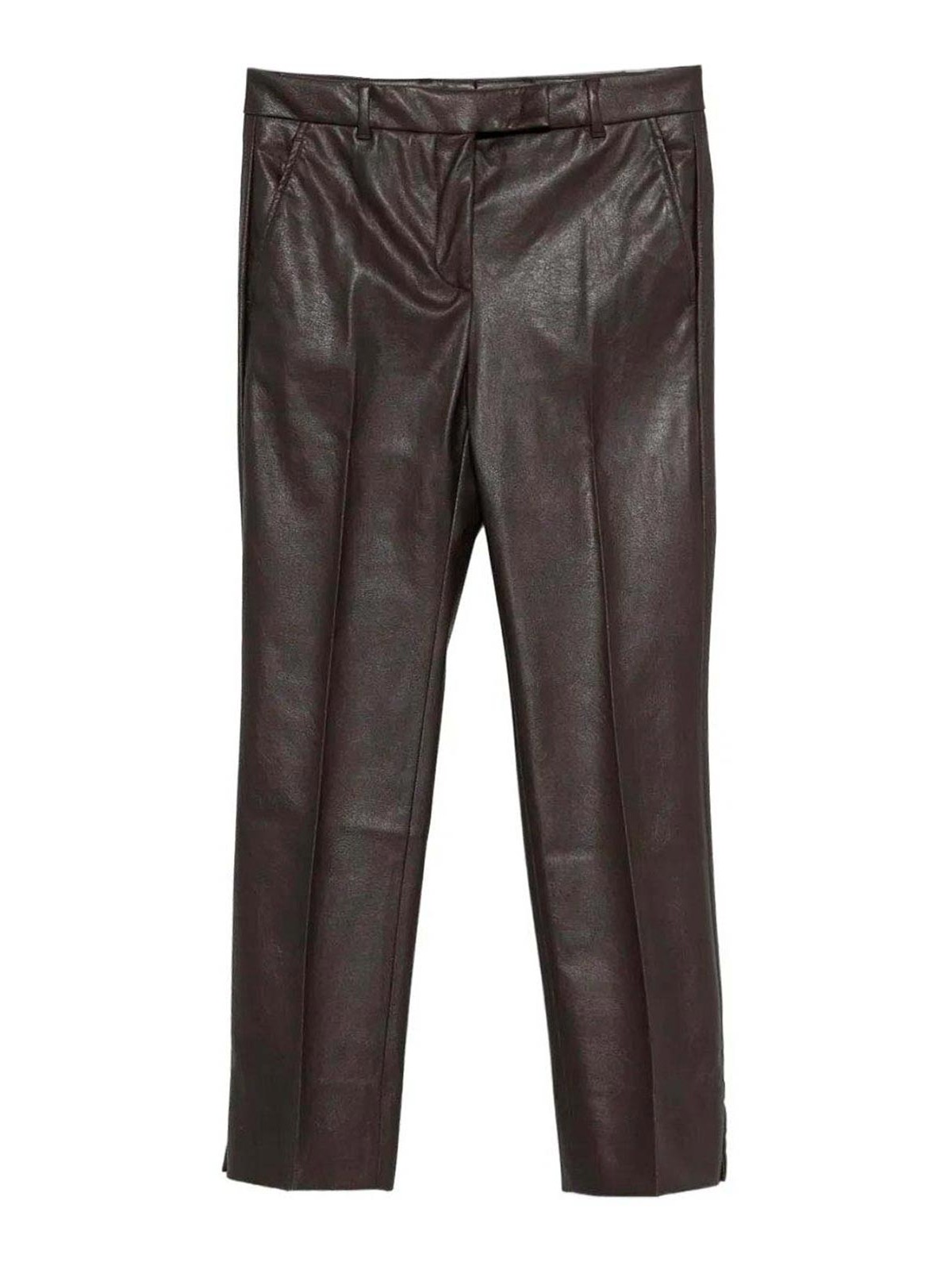 Incotex Pantalons En Cuir - Beige