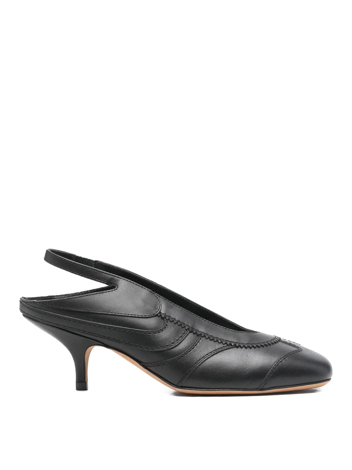 Décolleté slingback in pelle