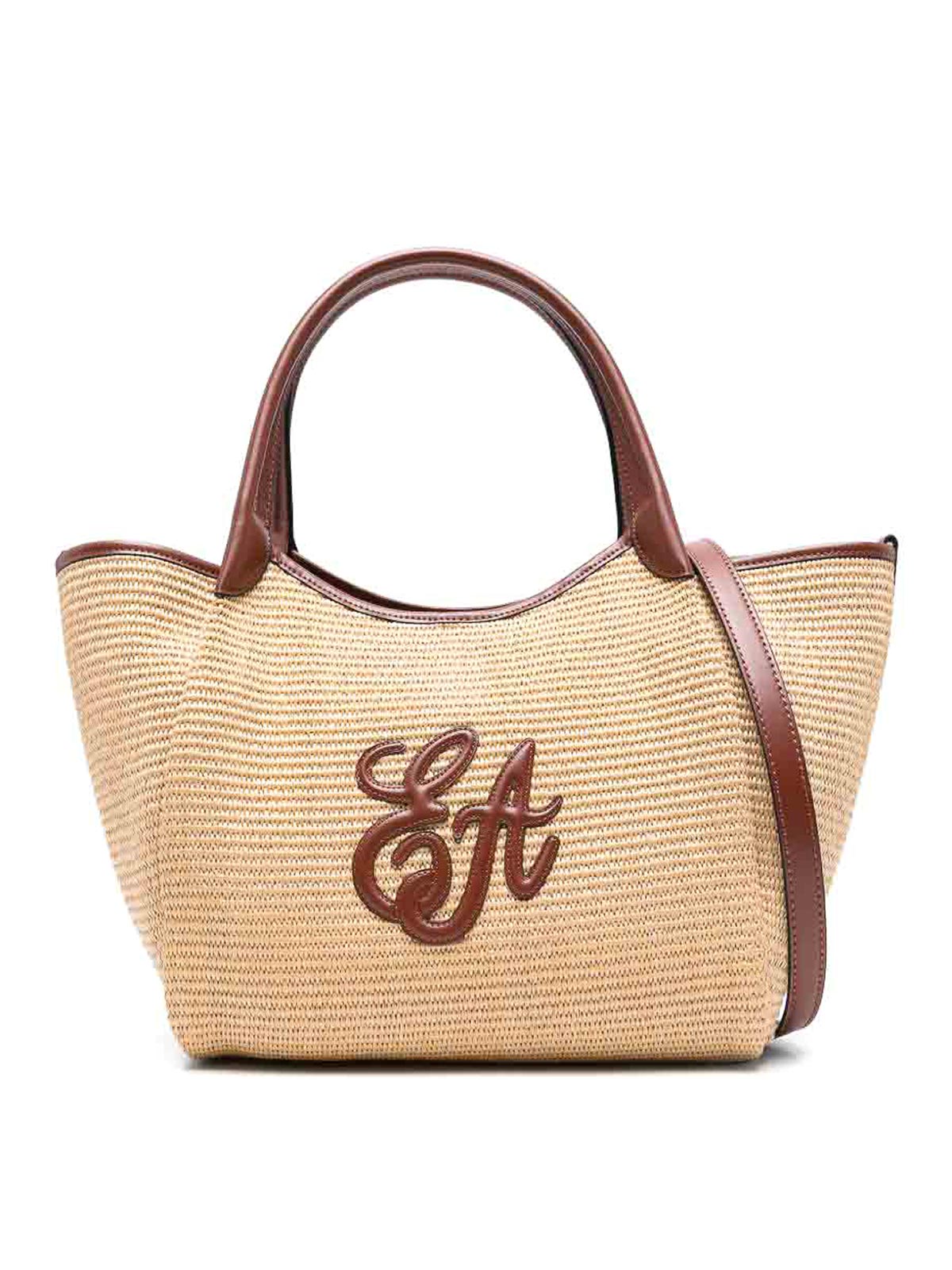Borsa tote media in paglia