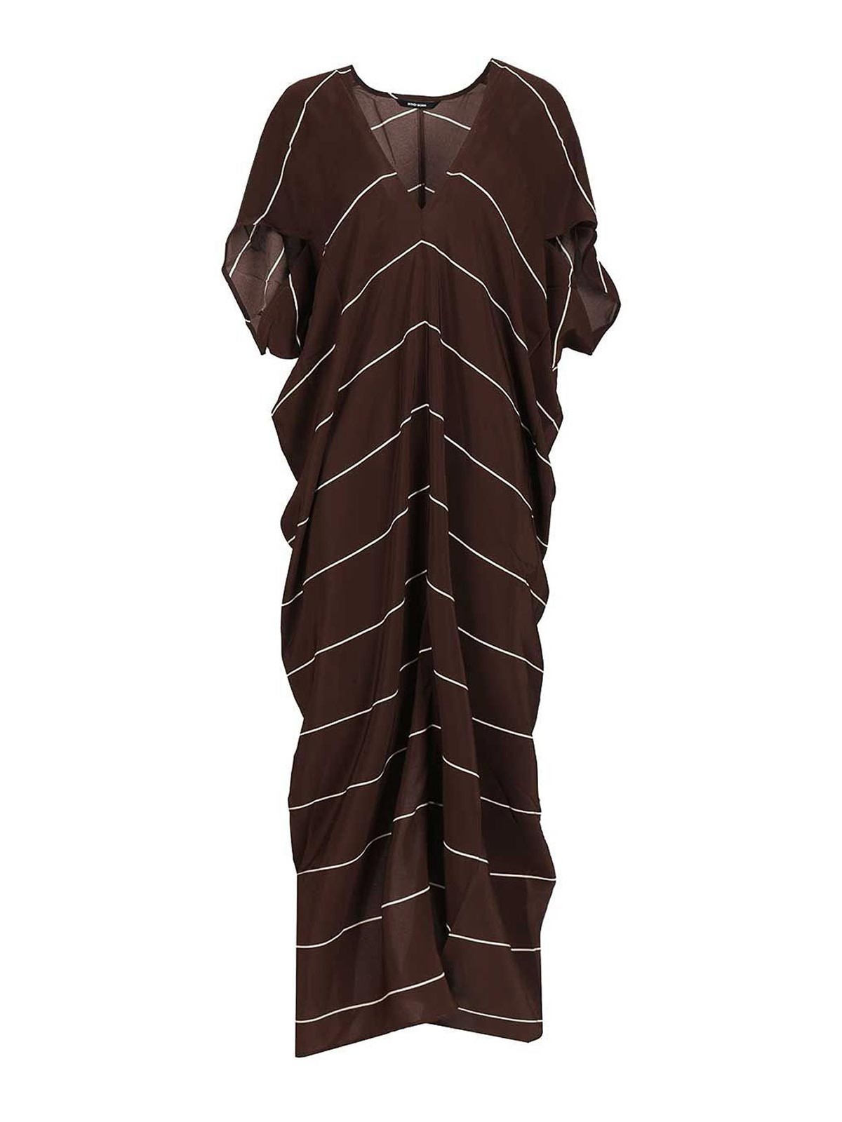 Bondi Born Orta Silk Caftan Dress In Brown