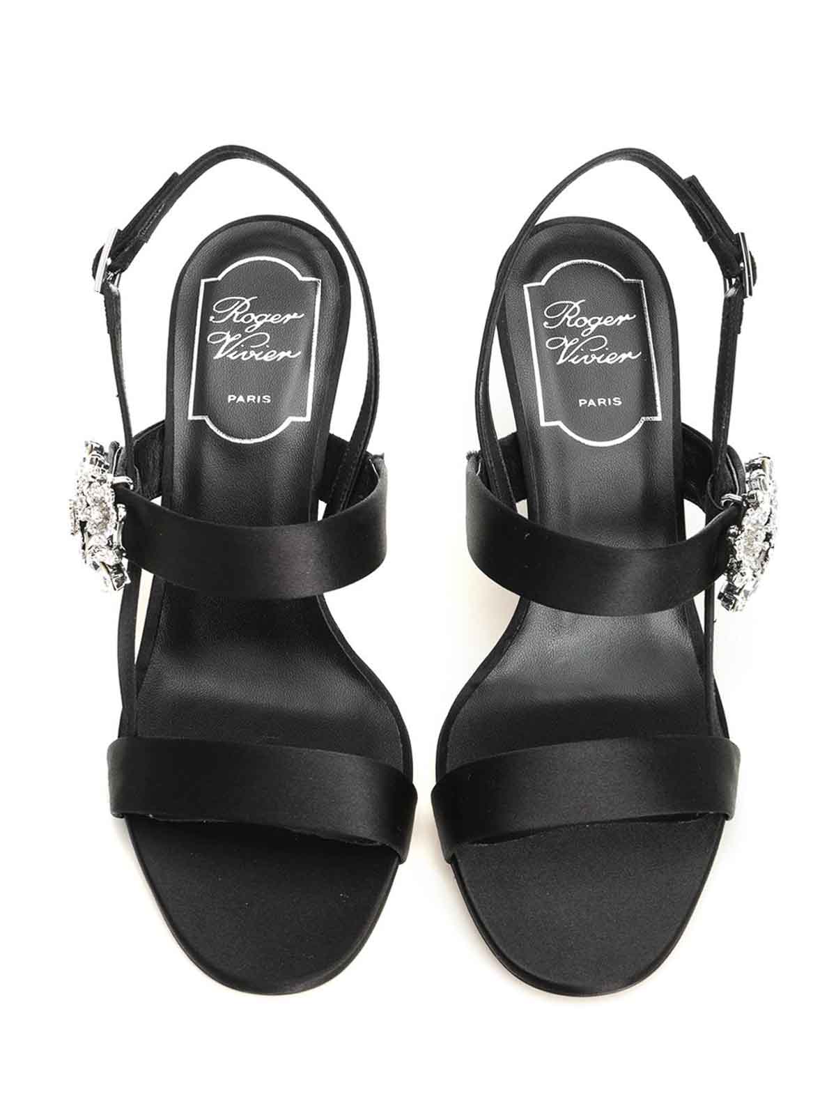 ROGER VIVIER ビジュー付きブラックサンダル Roger Vivier サンダル - 黒 - ブラック|RVW81544800RS0B999