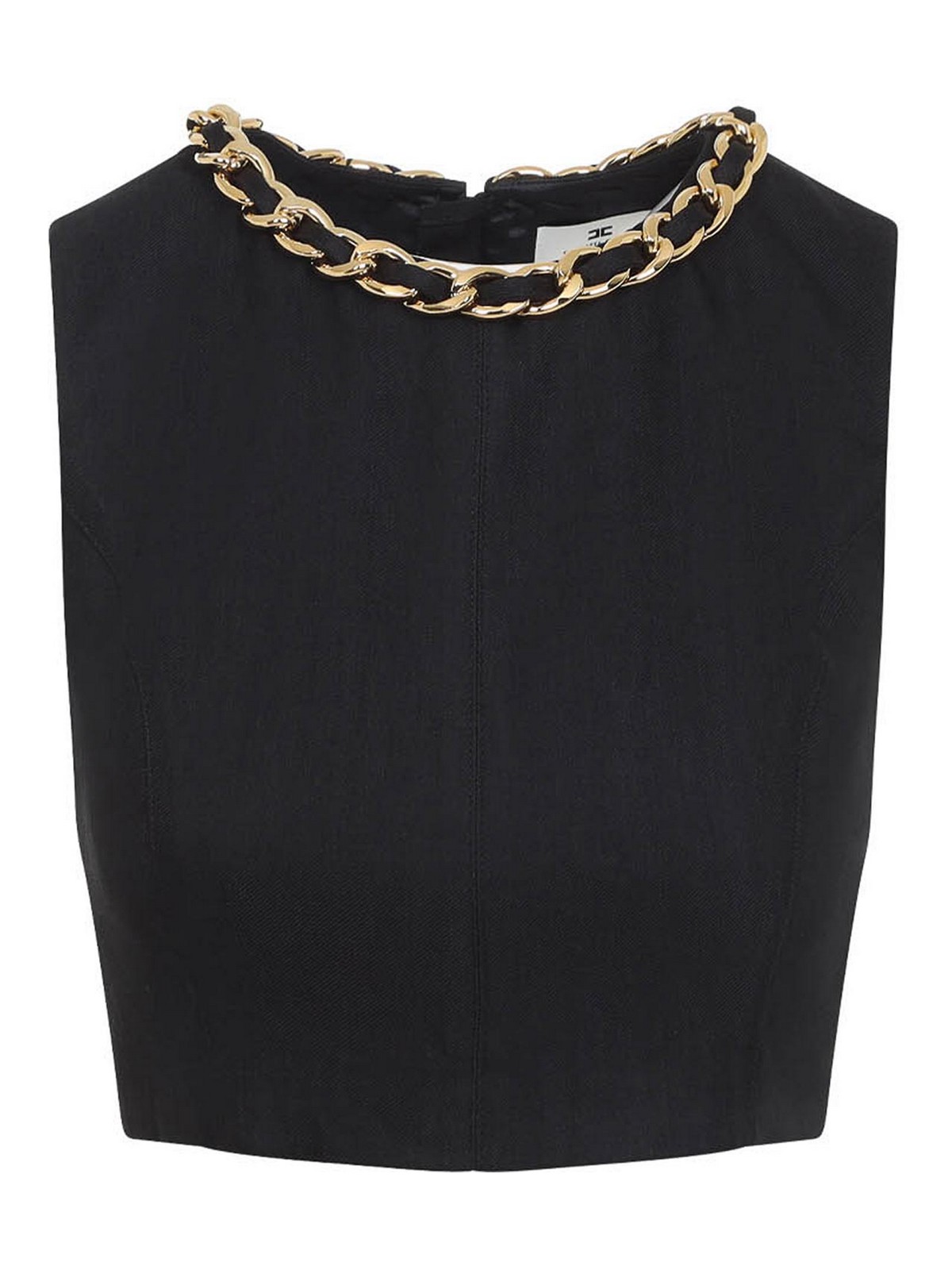 Top In Lino Con Catena