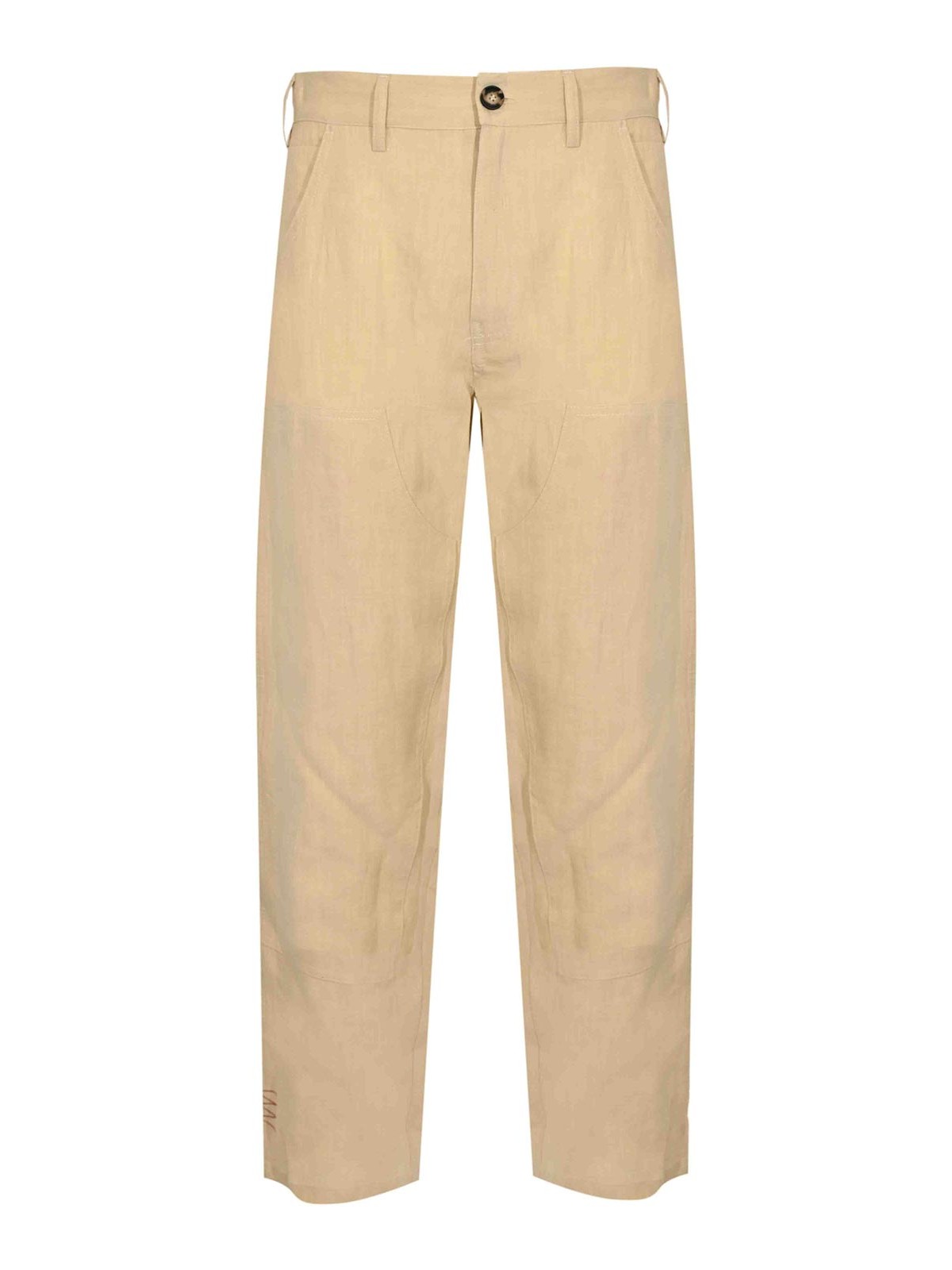 Pantalone Carpenter Effetto Lino Beige