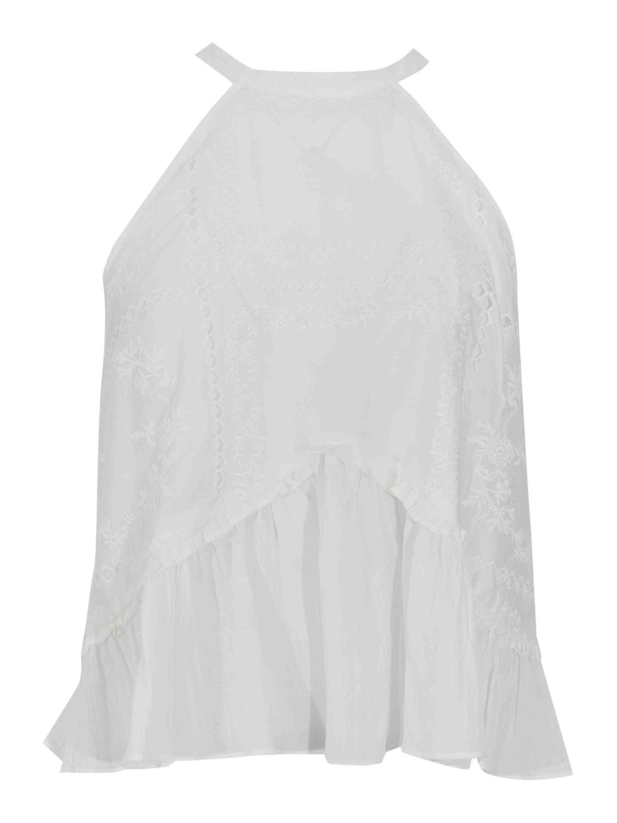 Top In Misto Lyocell Con Ricami