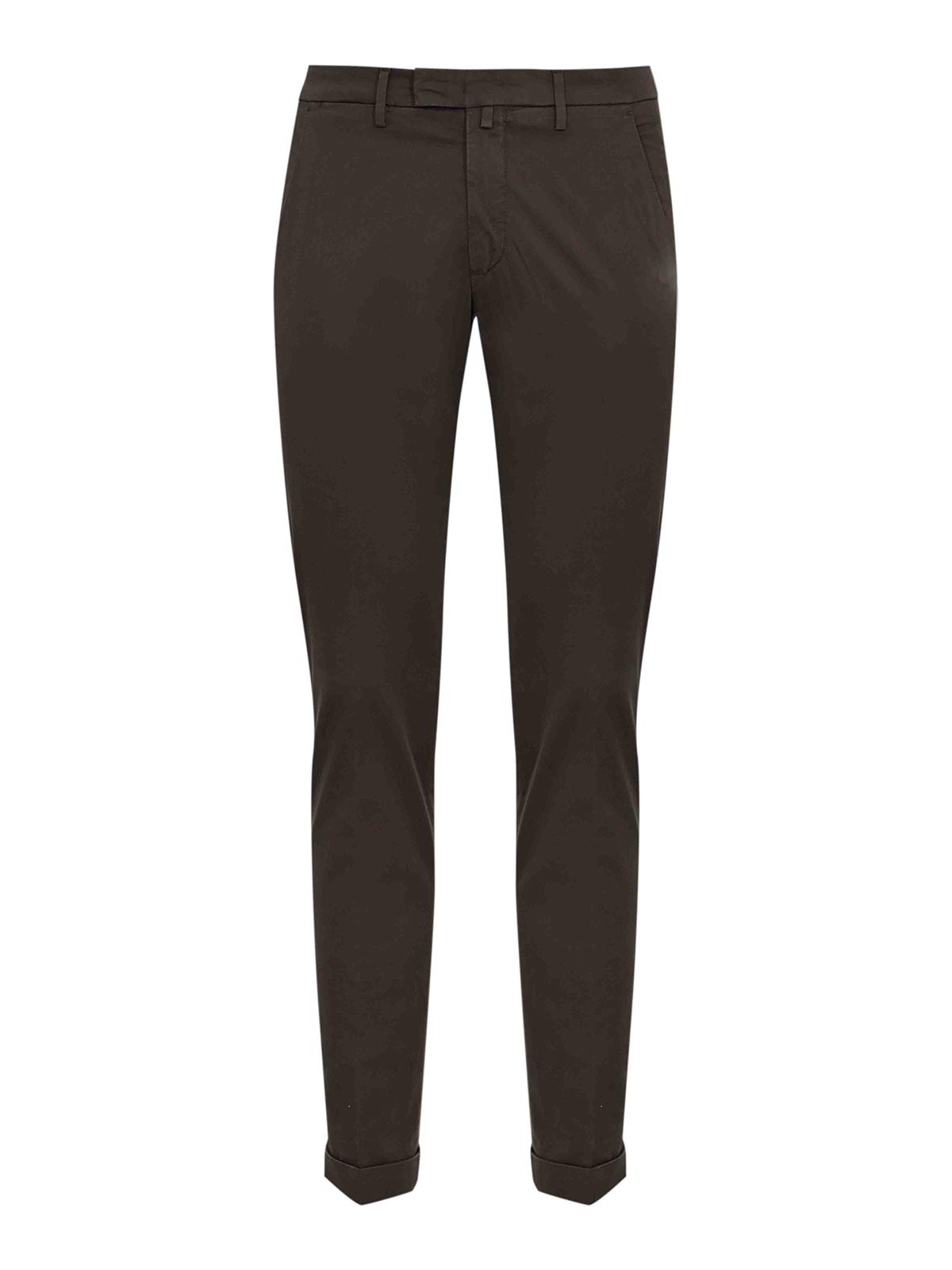 Pantalone In Raso Di Cotone Moro