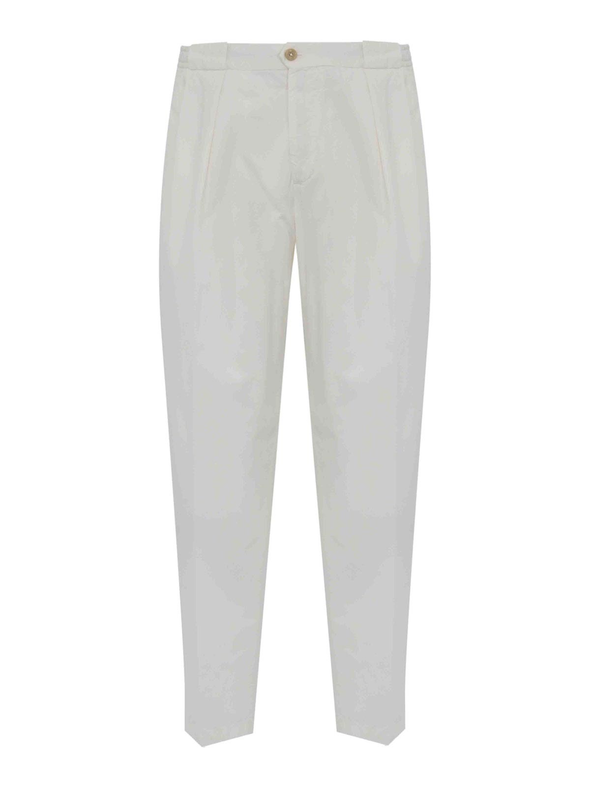 Pantalone Con Pinces Portobello In Bull Latte