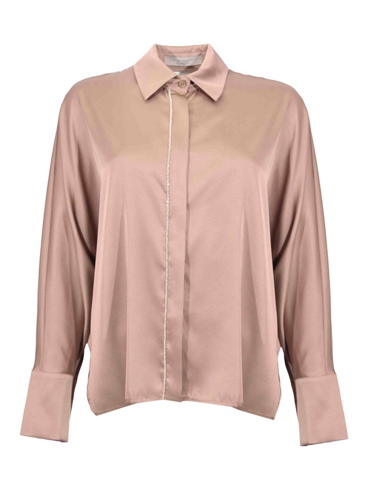 Camicia In Raso Con Dettaglio Gioiello