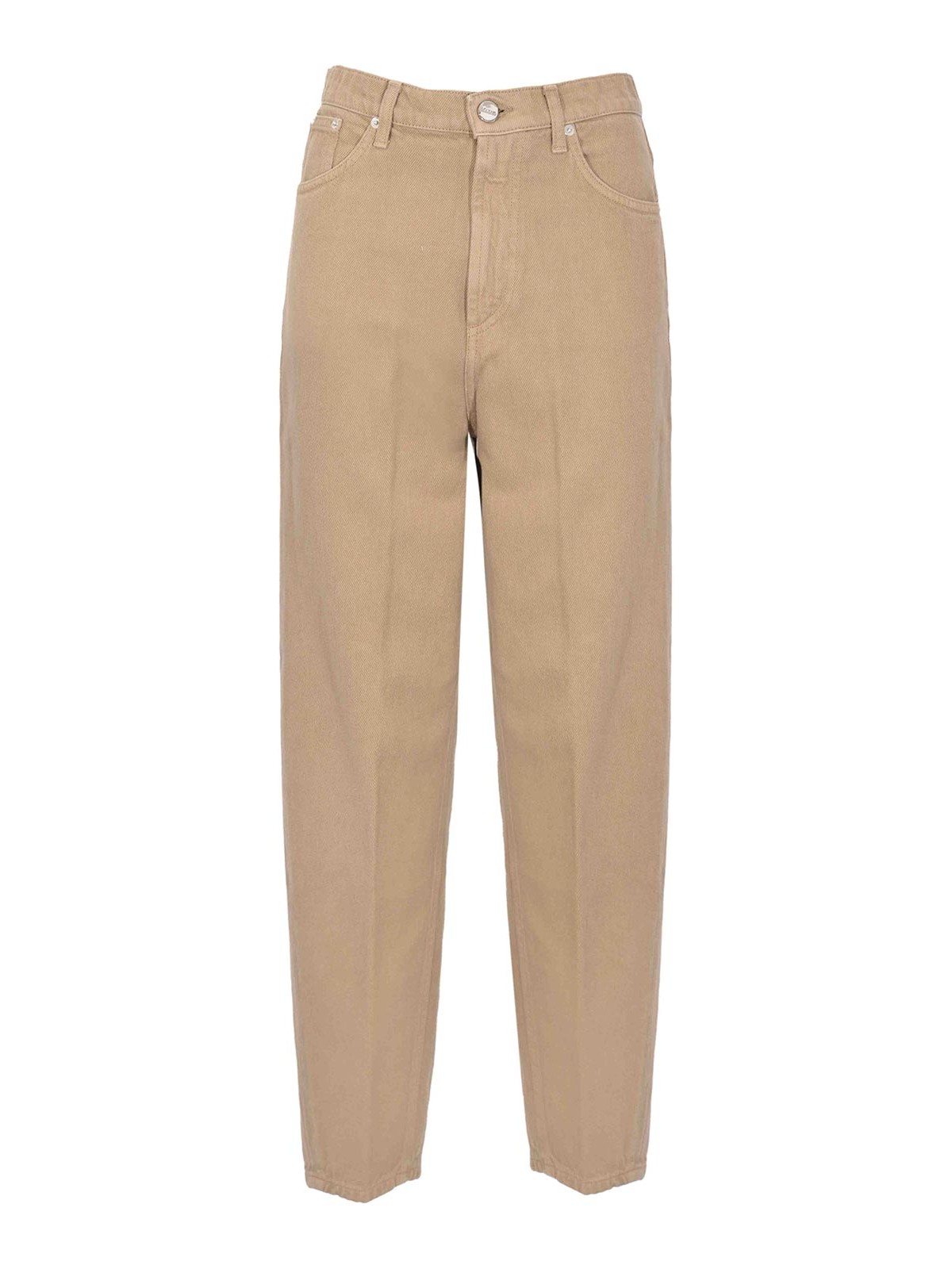 Pantalone Bessie Loose In Bull Di Cotone Noce