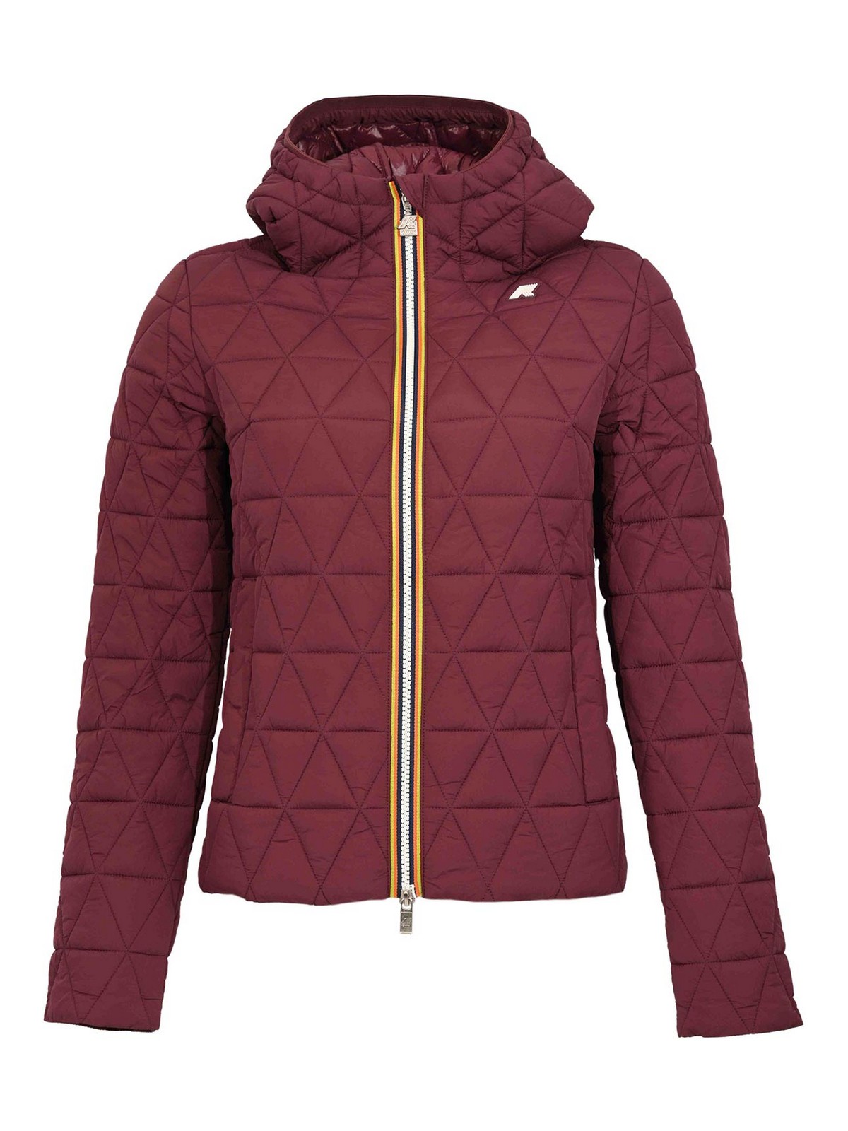 K-way Quilted Warm Nylon Jacket In Brown
