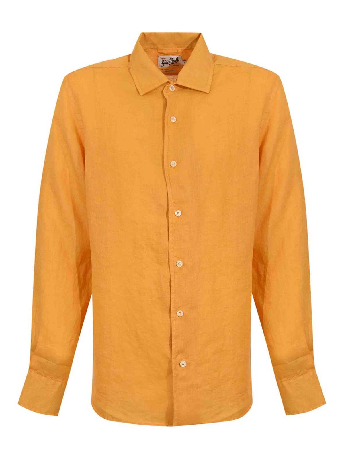 Camicia Raphael In Lino Mostarda