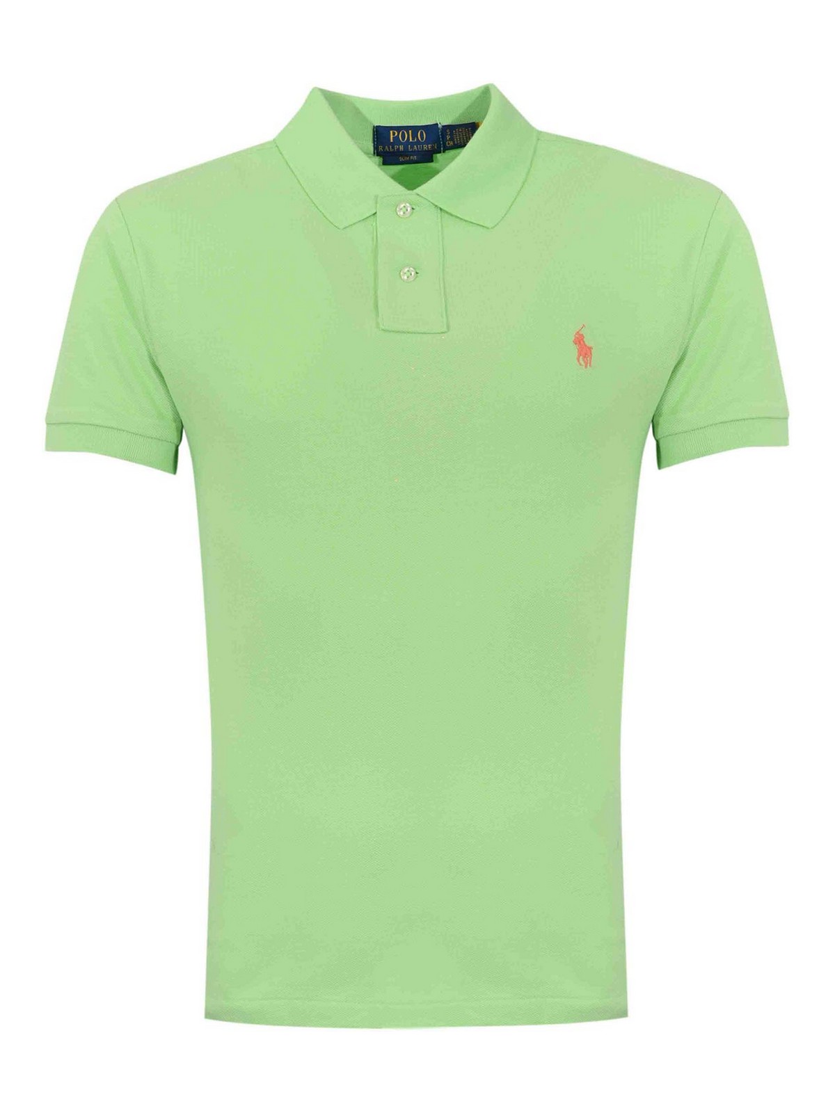 Polo Due Bottoni In Cotone Con Logo Green