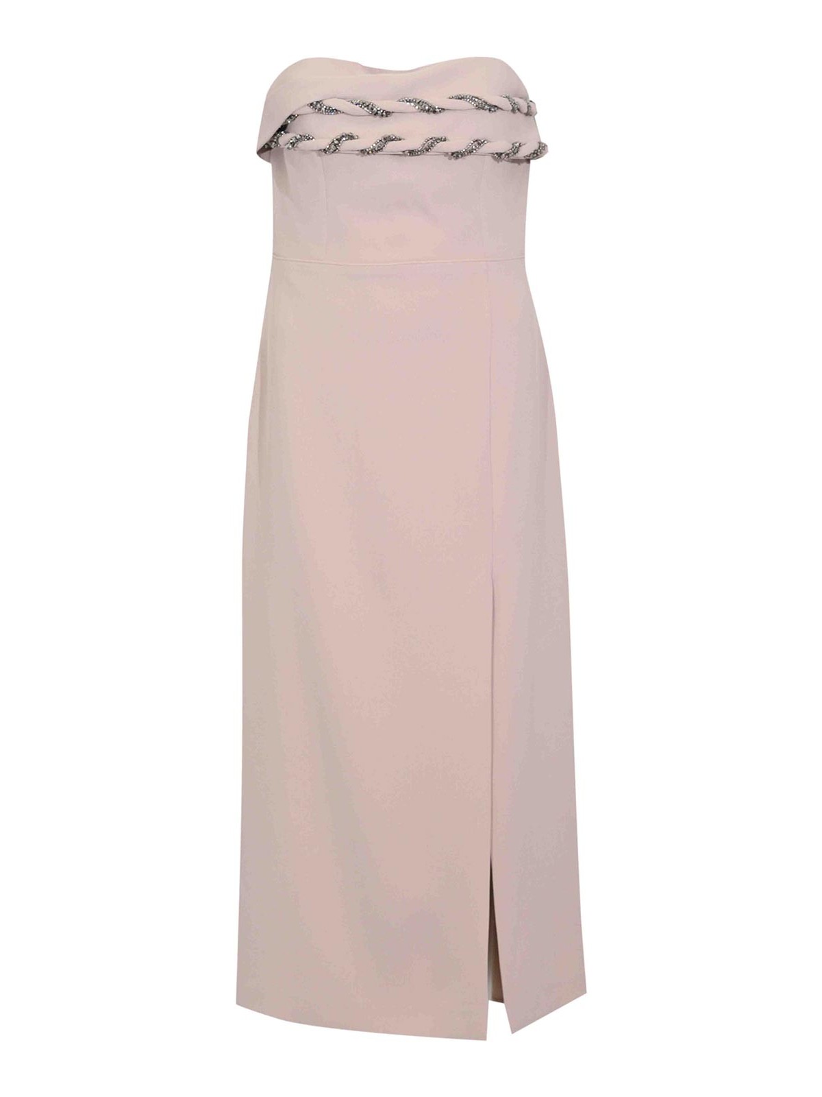 Vestito Longuette 66666 In Crepe Con Strass