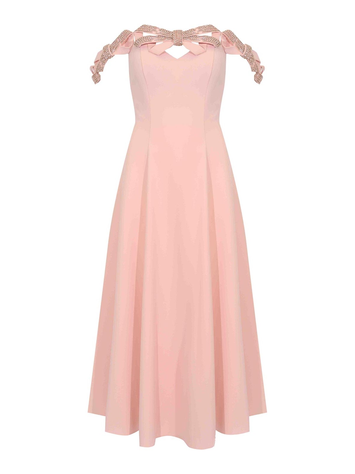 Vestito 66669 In Crepe Con Strass Ice Pink