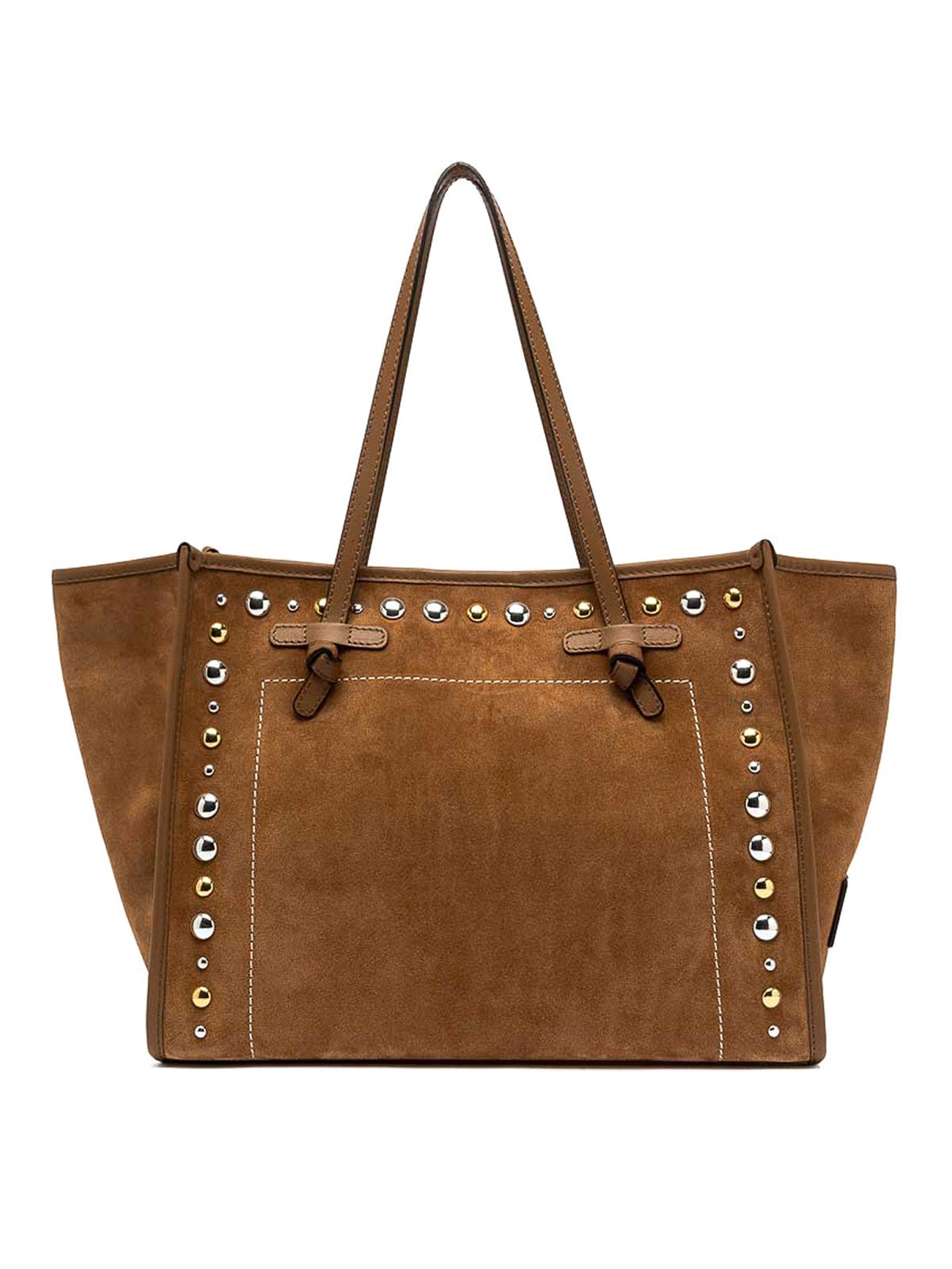 Shopping Bag Marcella In Suede Con Borchie