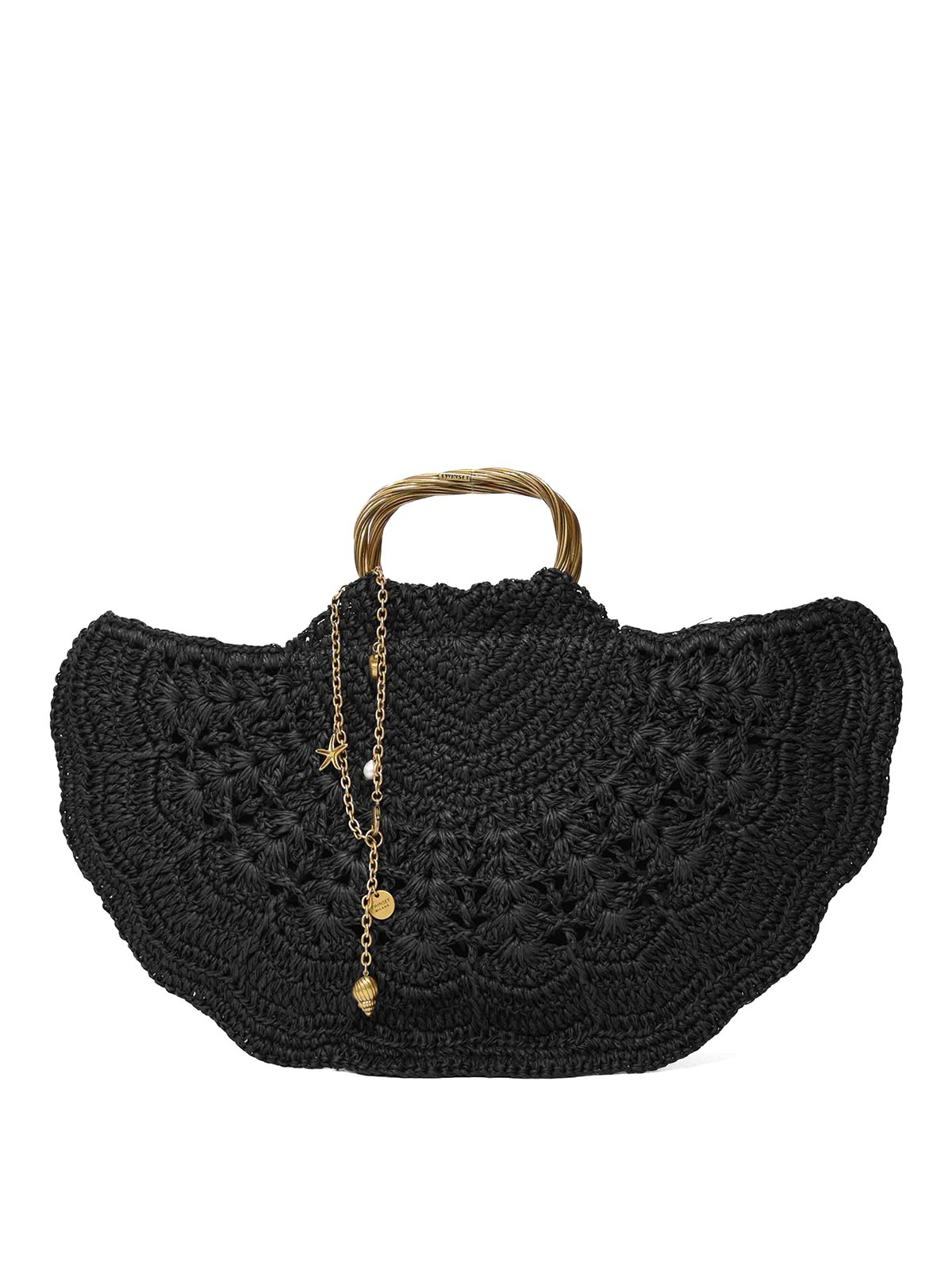 Borsa A Tracolla In Rafia Crochet