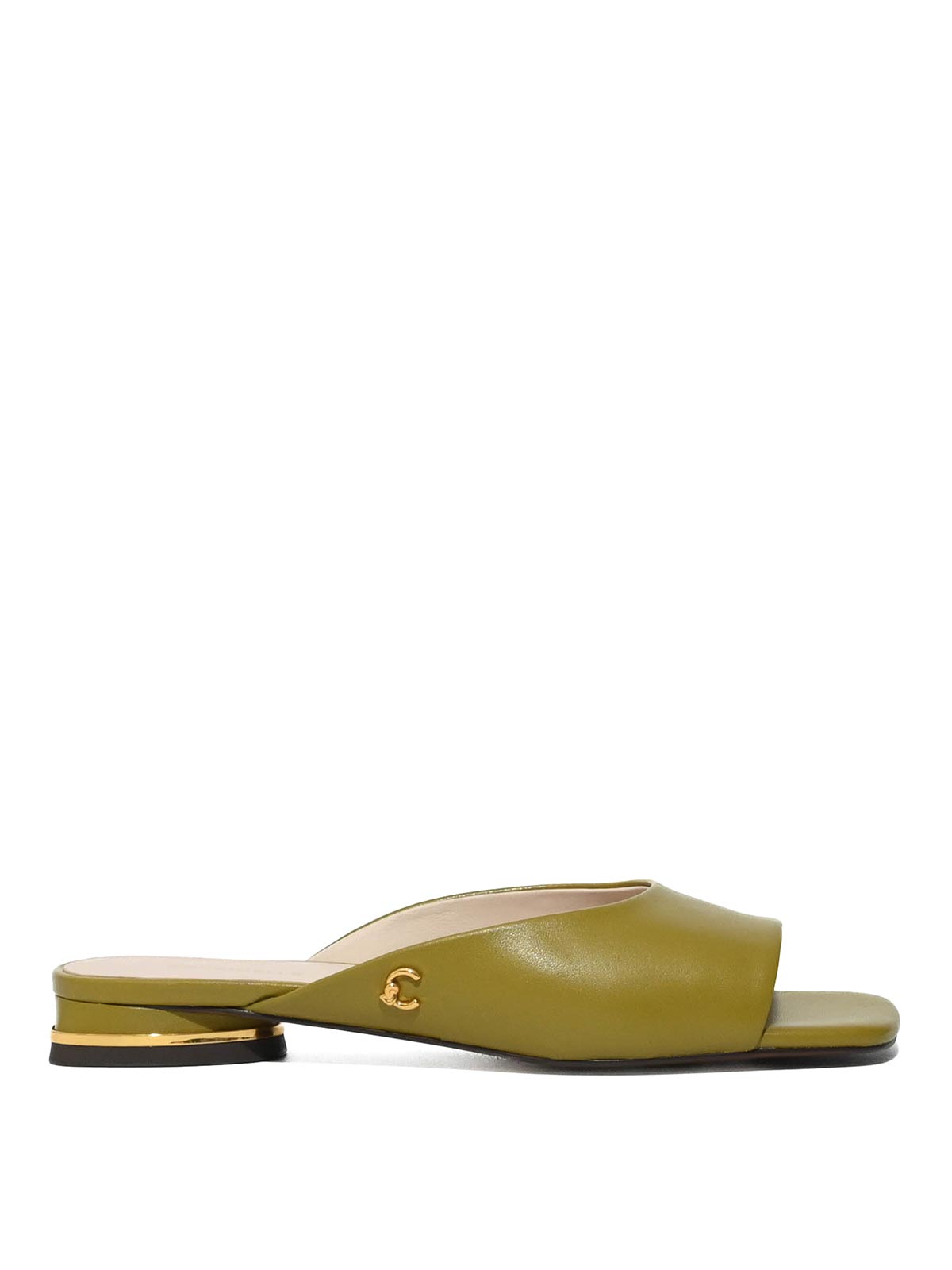 Ciabatte C-Me In Pelle Seagrass